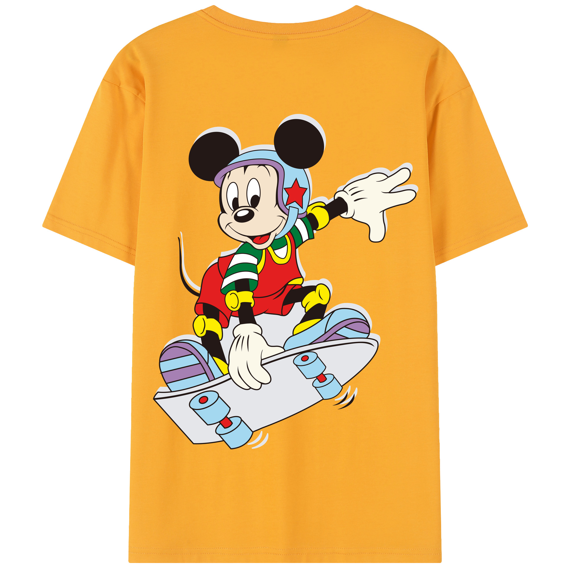 （画像用） ミッキーマウス Mickey Mouse 綿100％半袖Tシャツ（背面プリント）