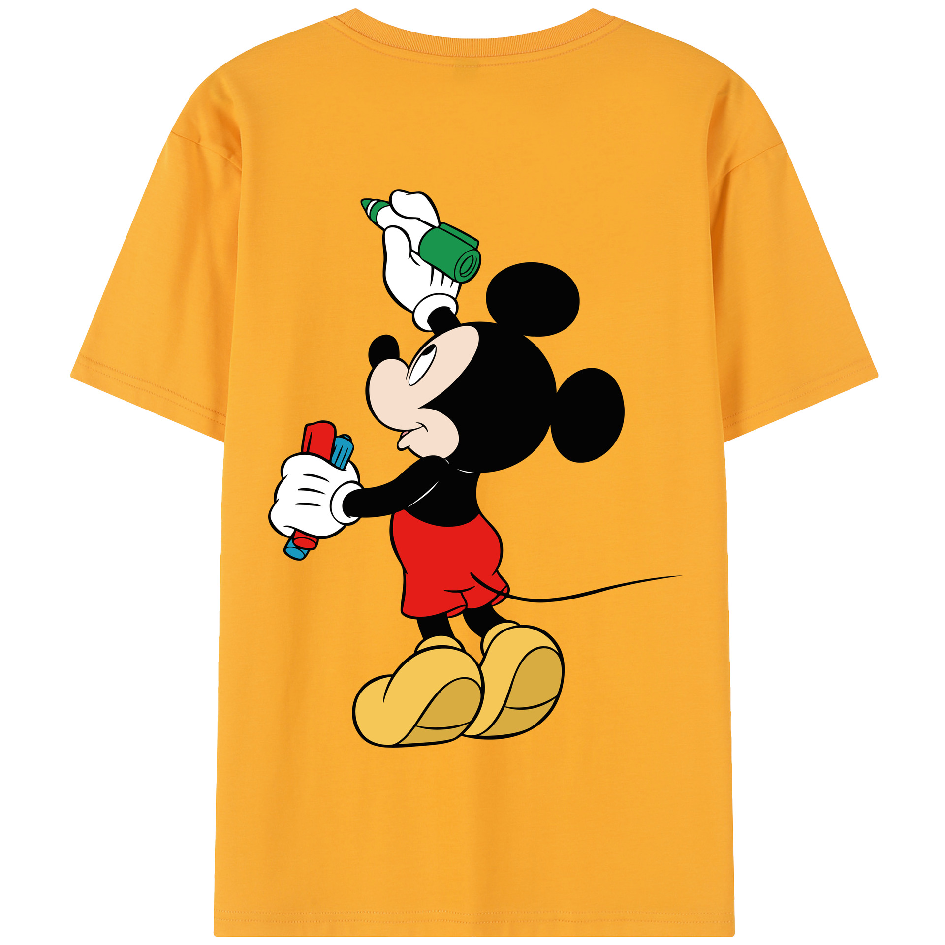 （画像用） ミッキーマウス Mickey Mouse 綿100％半袖Tシャツ（背面プリント）