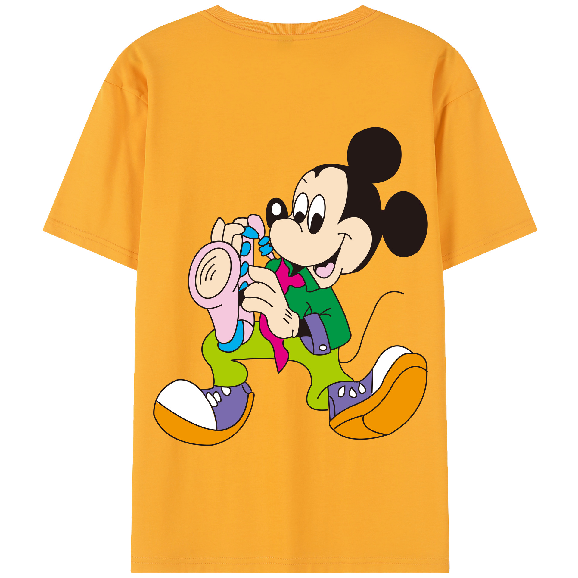 （画像用） ミッキーマウス Mickey Mouse 綿100％半袖Tシャツ（背面プリント）