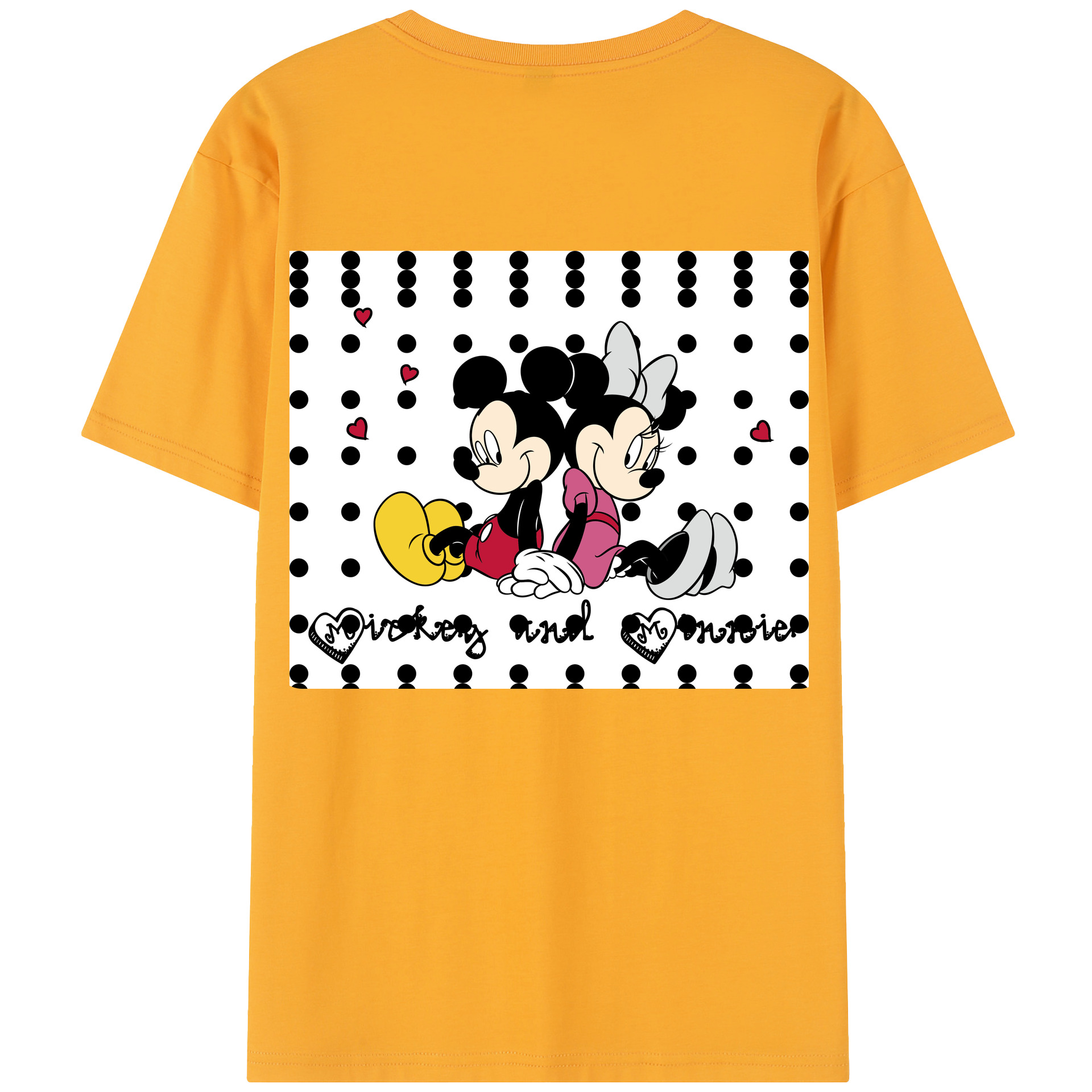 （画像用） ミッキーマウス Mickey Mouse 綿100％半袖Tシャツ（背面プリント）