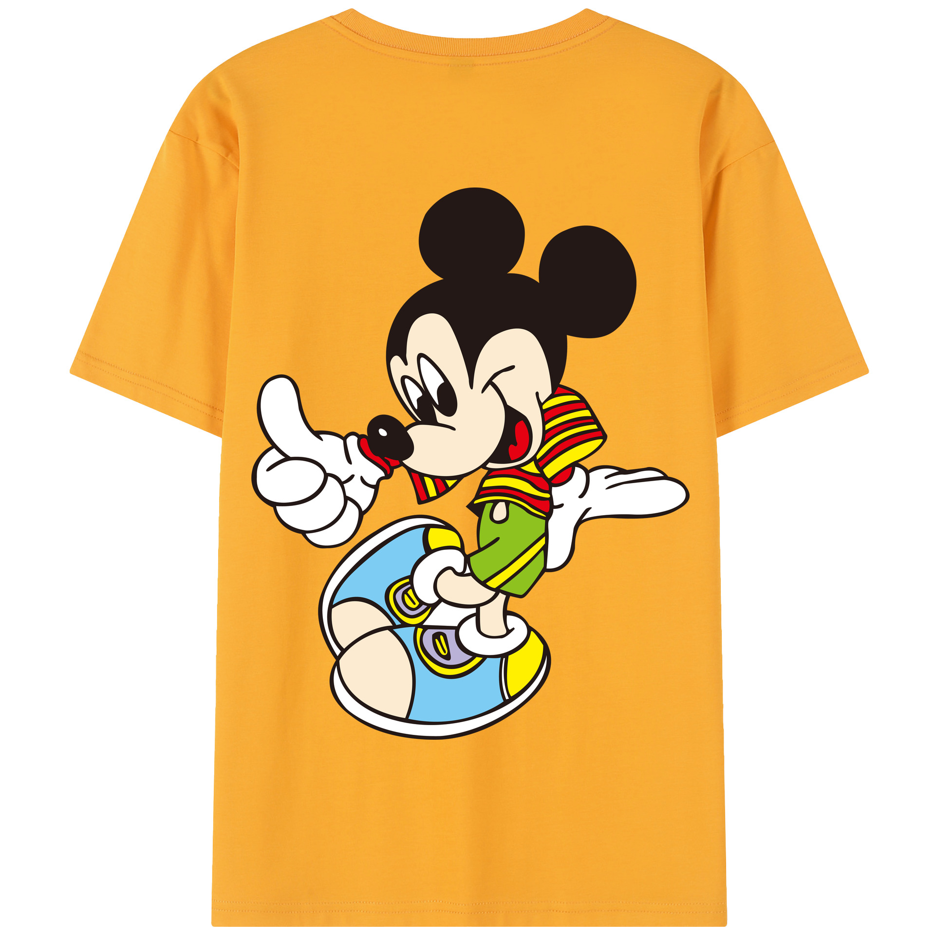 （画像用） ミッキーマウス Mickey Mouse 綿100％半袖Tシャツ（背面プリント）