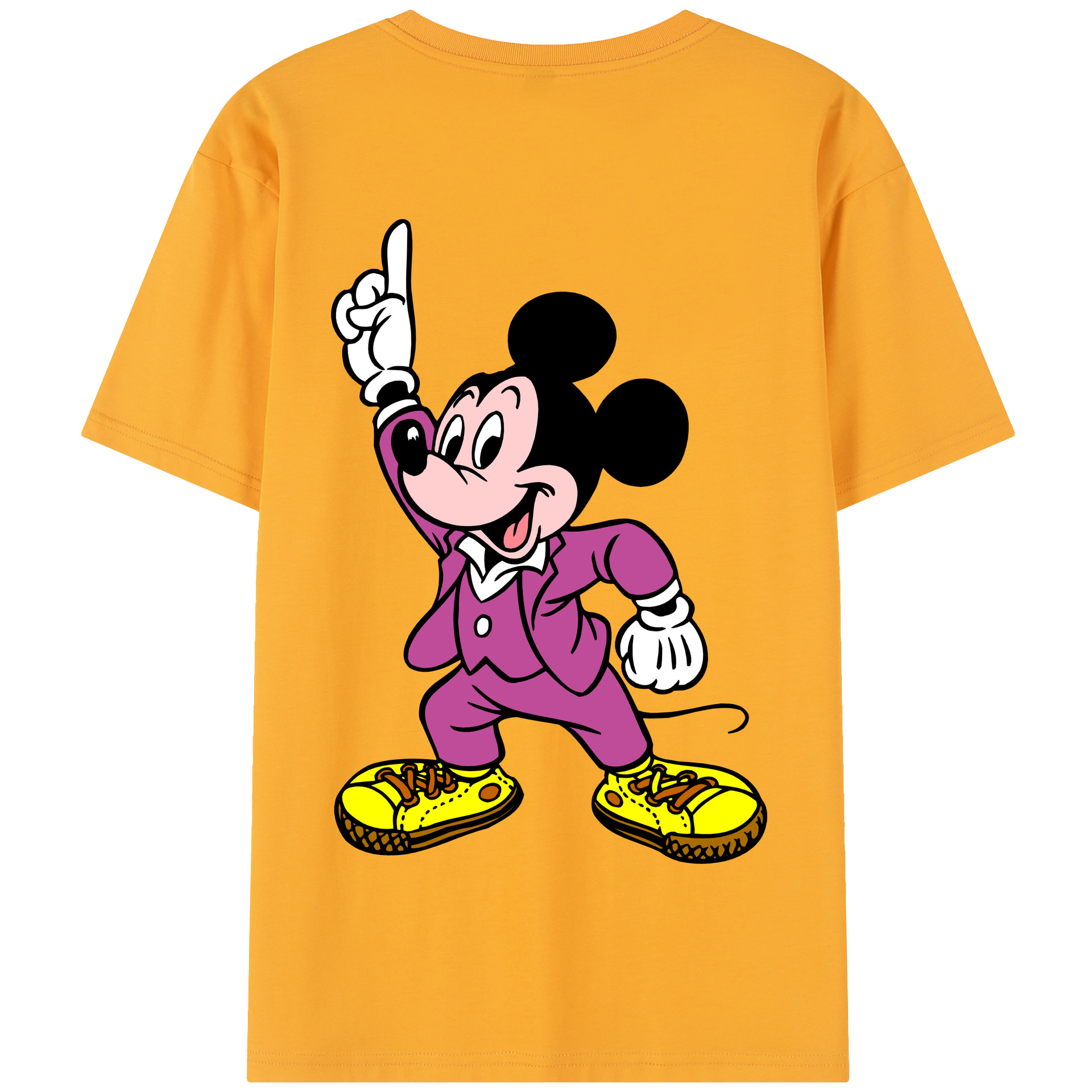 （画像用） ミッキーマウス Mickey Mouse 綿100％半袖Tシャツ（背面プリント）