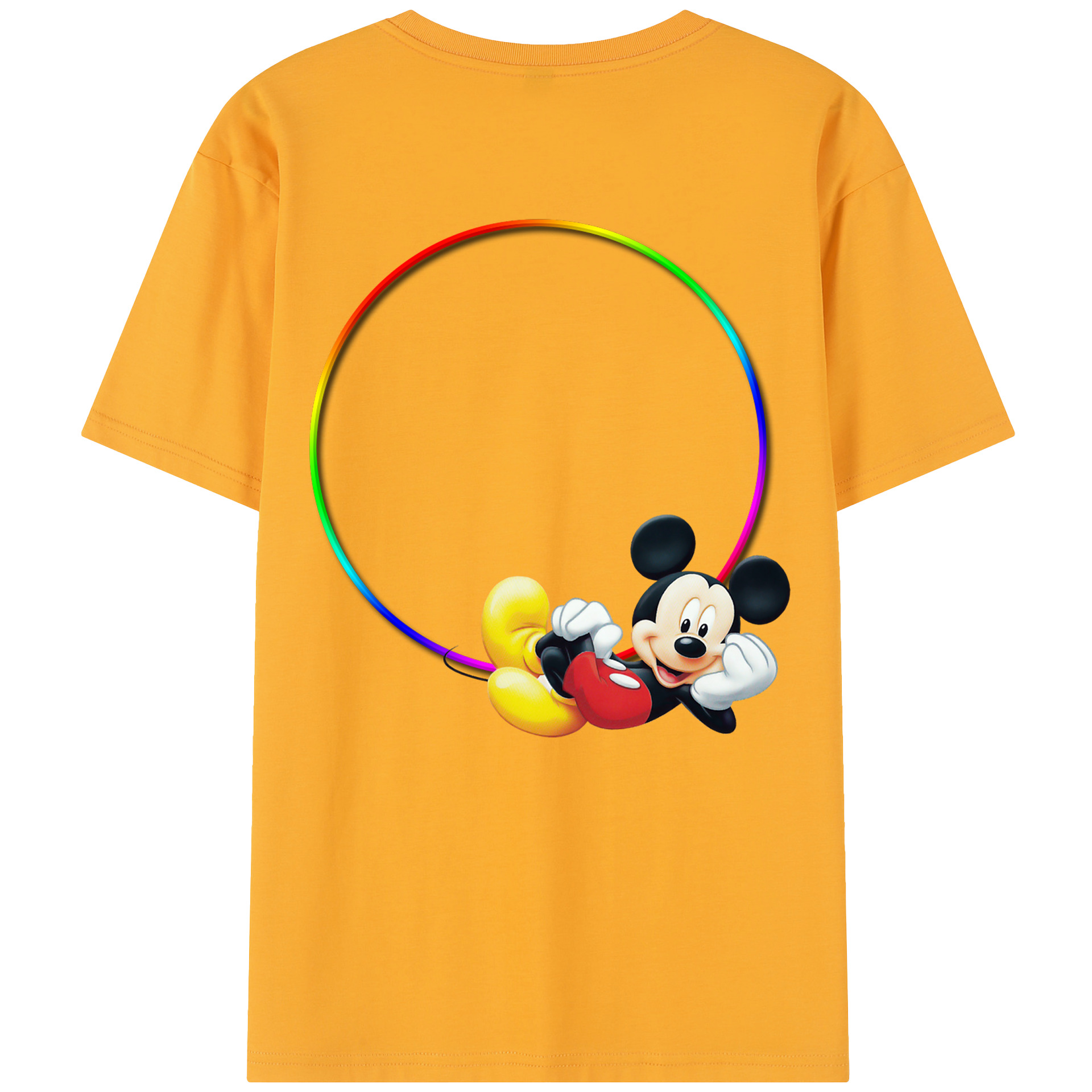 ミッキーマウス Mickey Mouse 綿100％半袖Tシャツ（背面プリント）