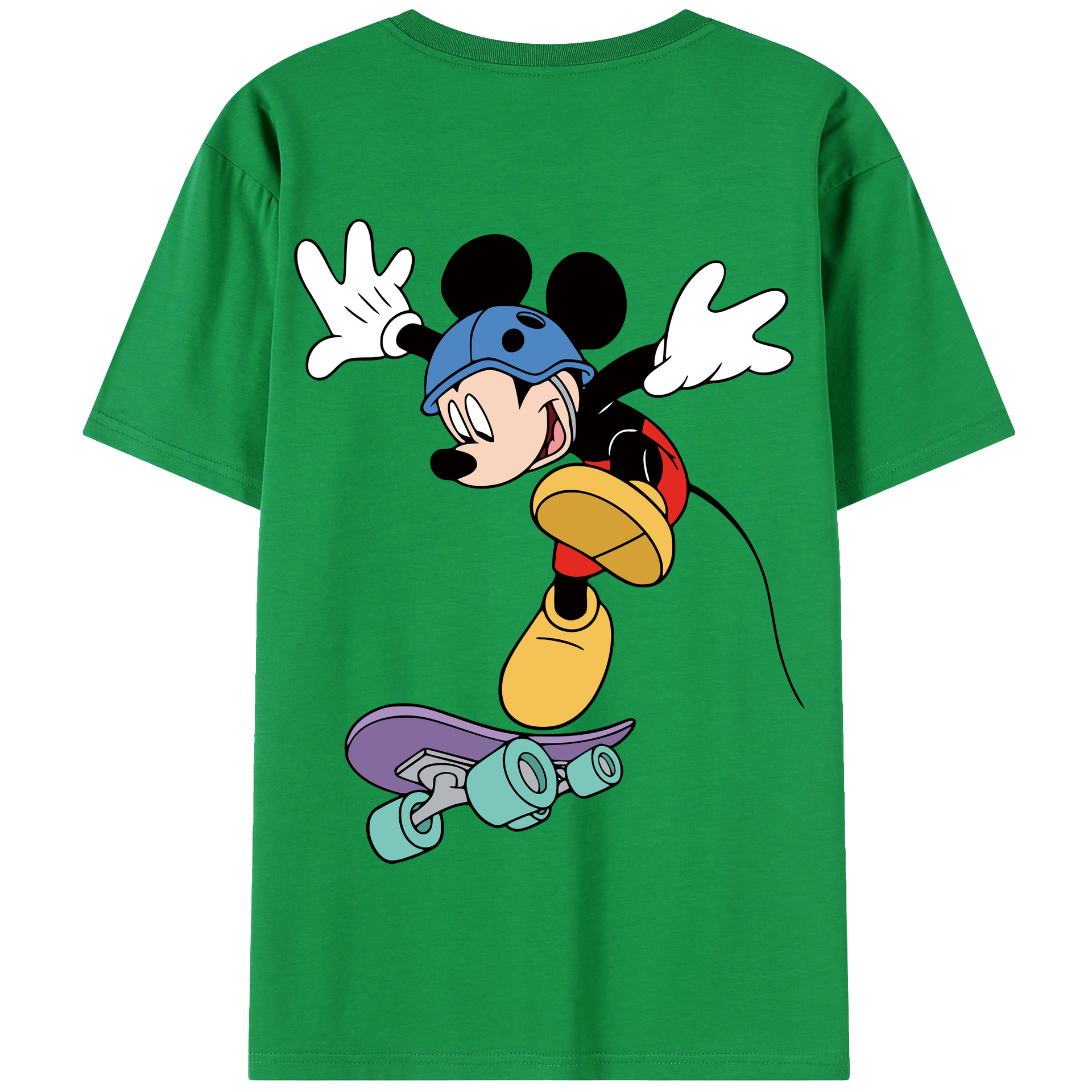 （画像用） ミッキーマウス Mickey Mouse 綿100％半袖Tシャツ（背面プリント）