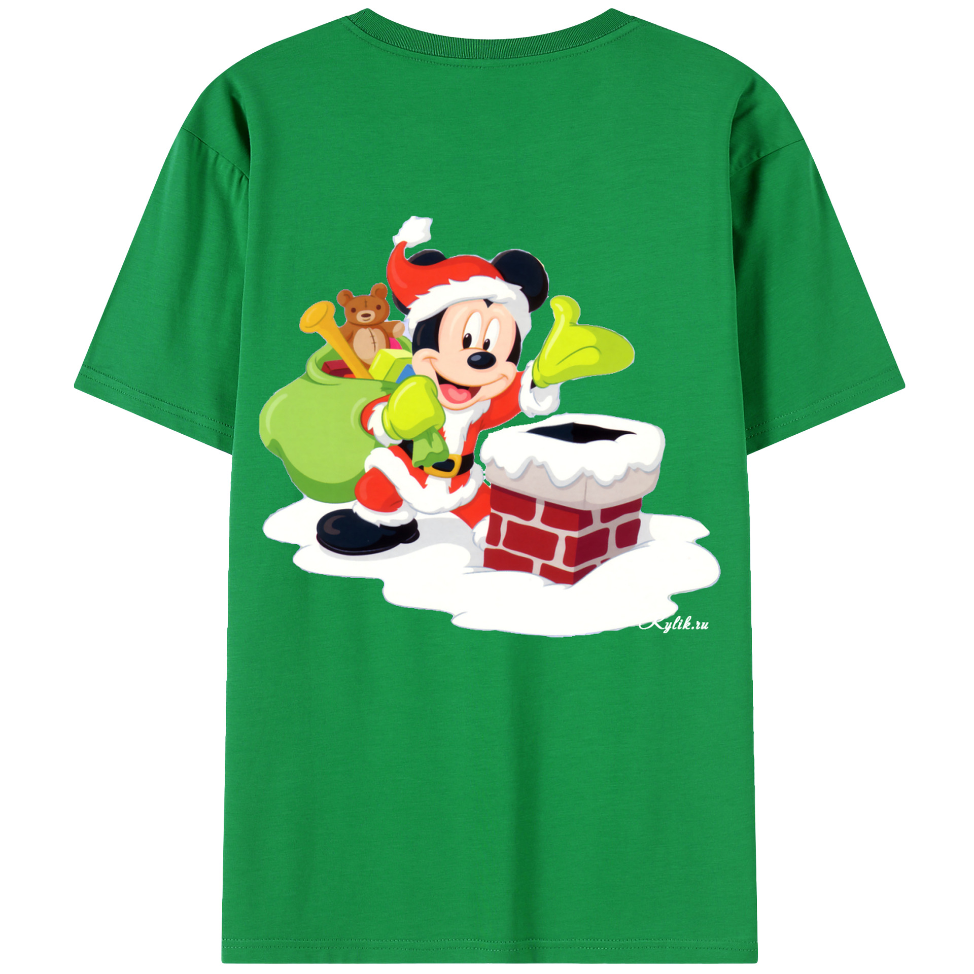 （画像用） ミッキーマウス Mickey Mouse 綿100％半袖Tシャツ（背面プリント）
