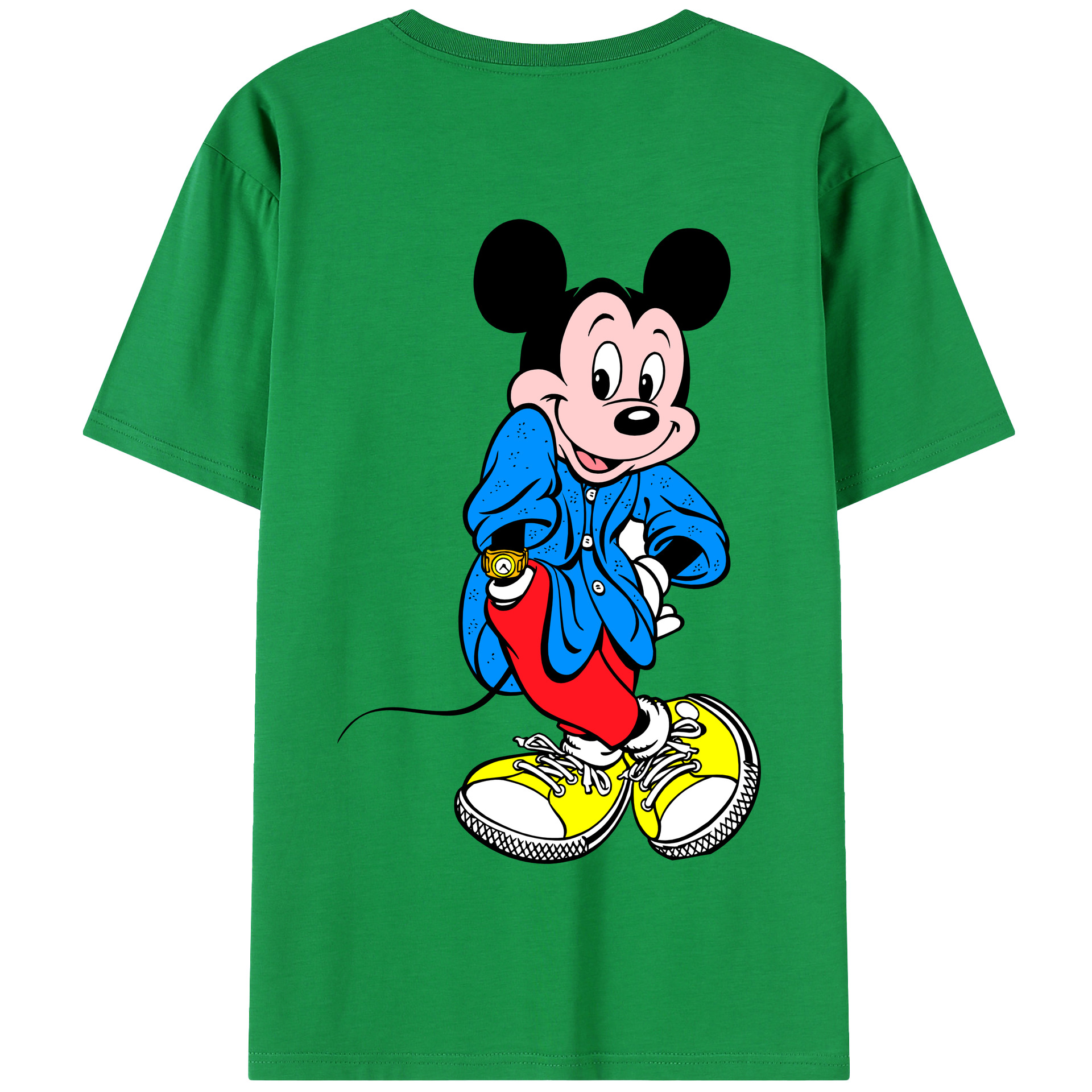 （画像用） ミッキーマウス Mickey Mouse 綿100％半袖Tシャツ（背面プリント）