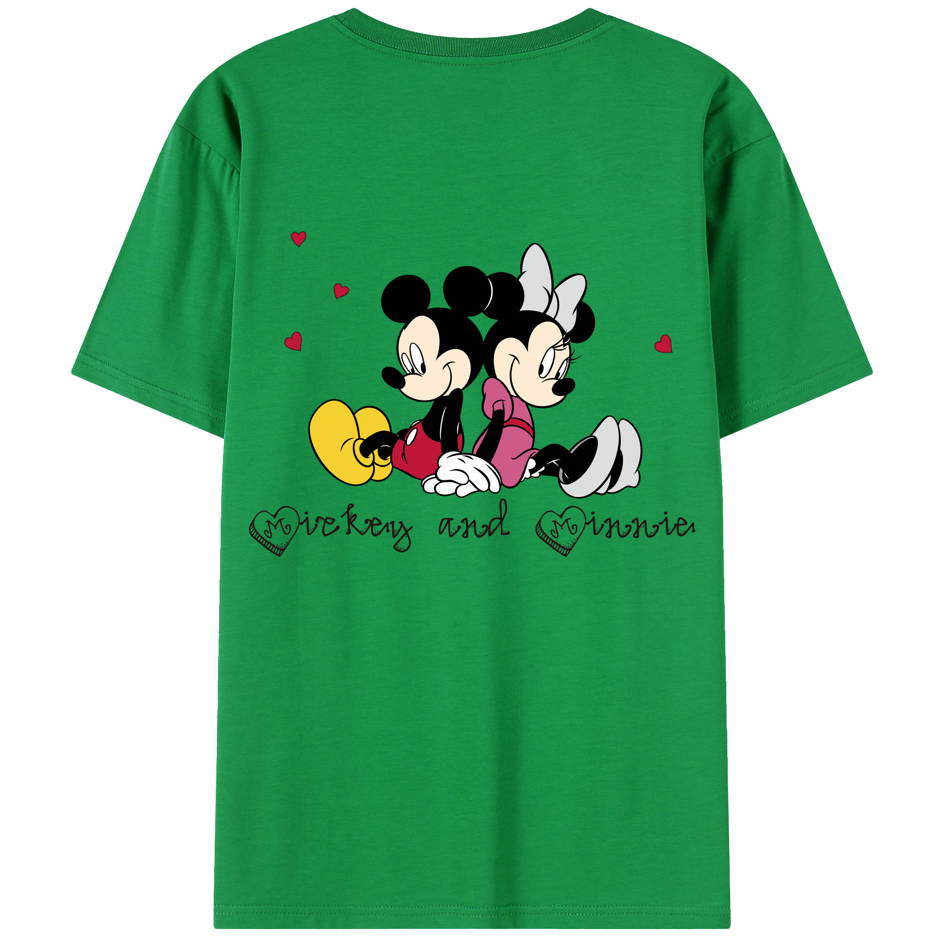 （画像用） ミッキーマウス Mickey Mouse 綿100％半袖Tシャツ（背面プリント）