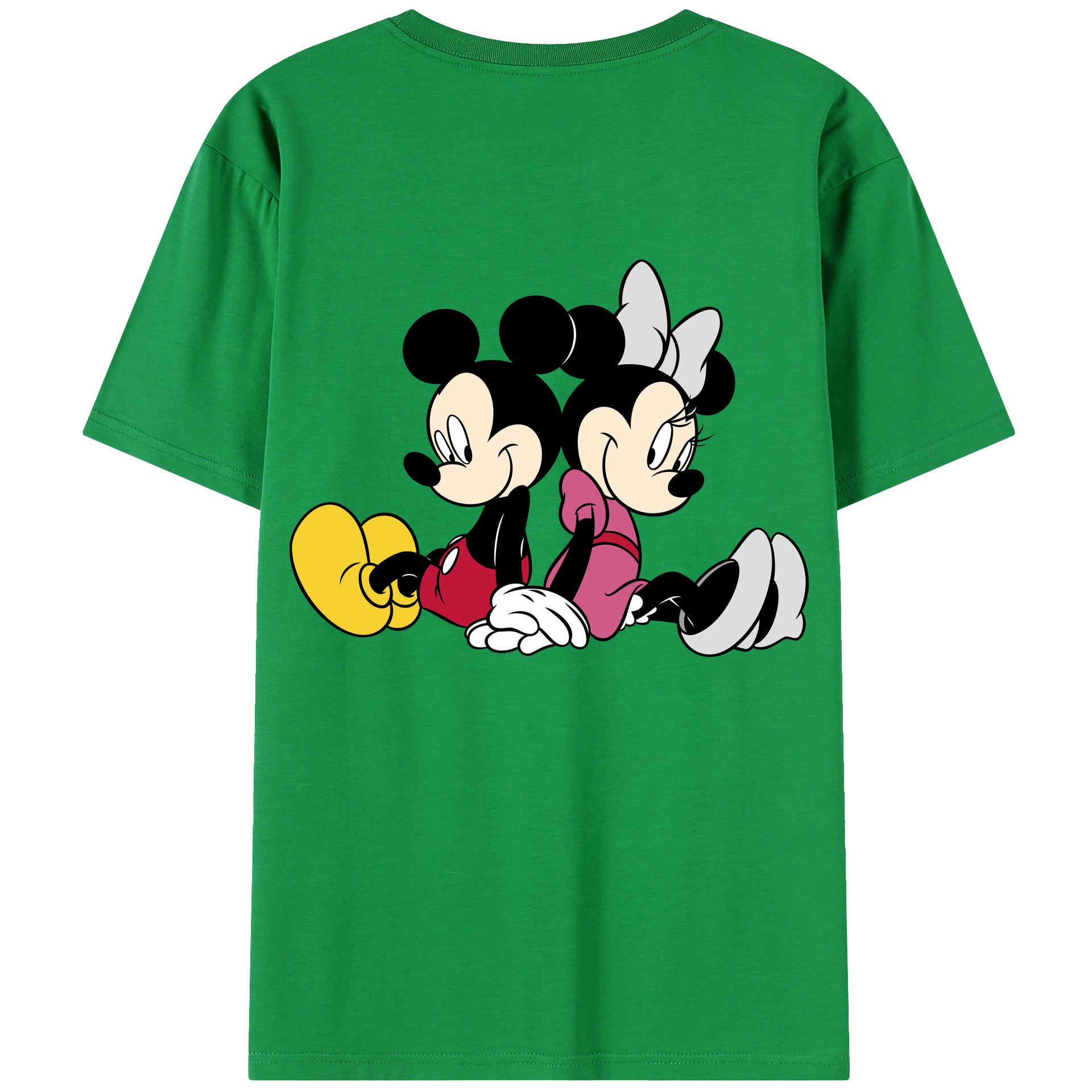 （画像用） ミッキーマウス Mickey Mouse 綿100％半袖Tシャツ（背面プリント）