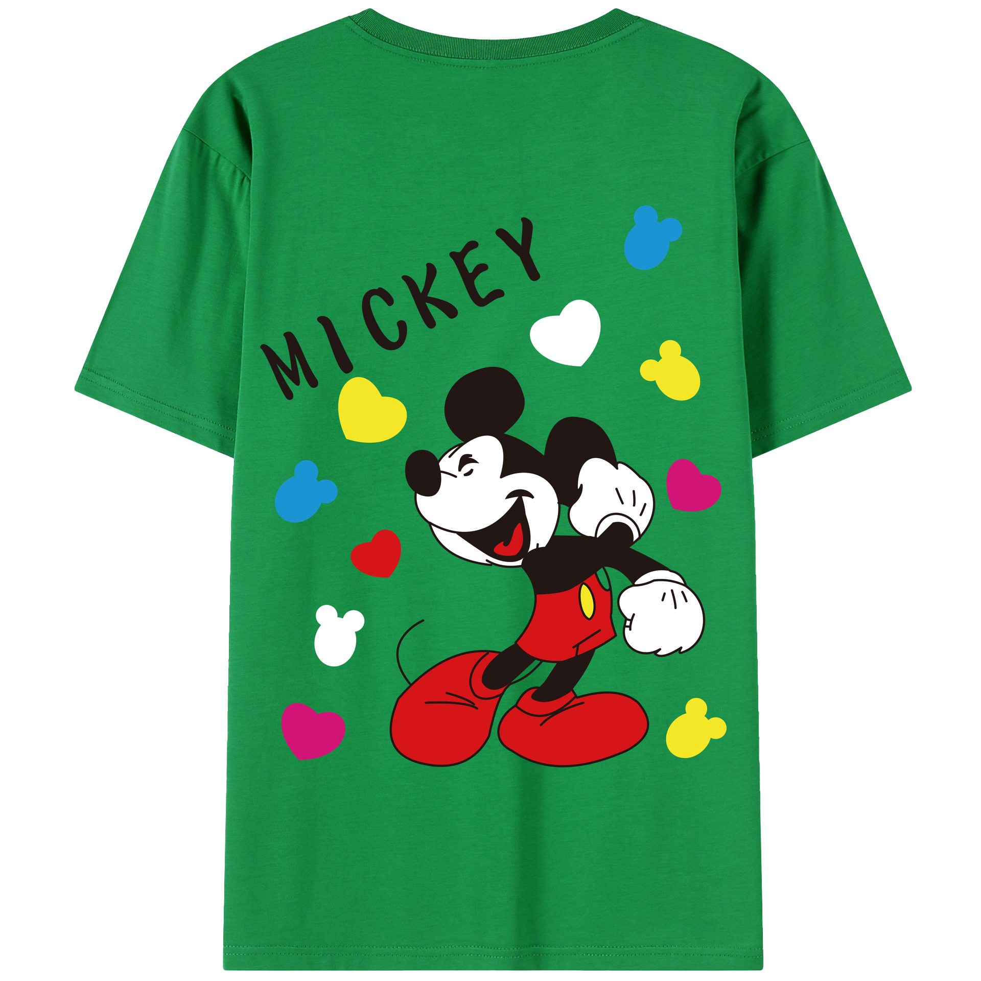 （画像用） ミッキーマウス Mickey Mouse 綿100％半袖Tシャツ（背面プリント）