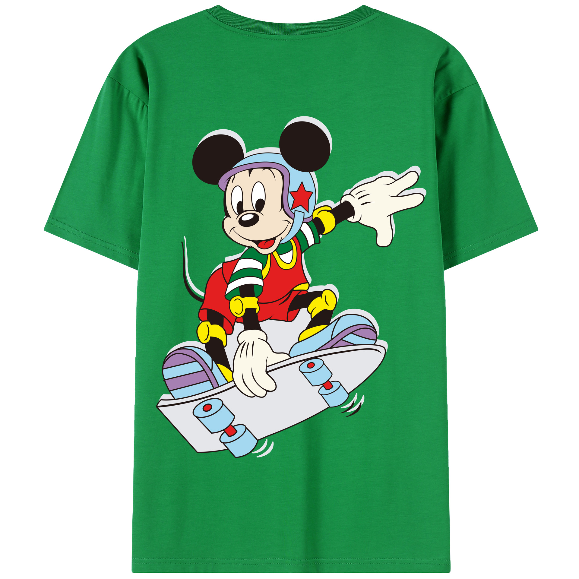 （画像用） ミッキーマウス Mickey Mouse 綿100％半袖Tシャツ（背面プリント）