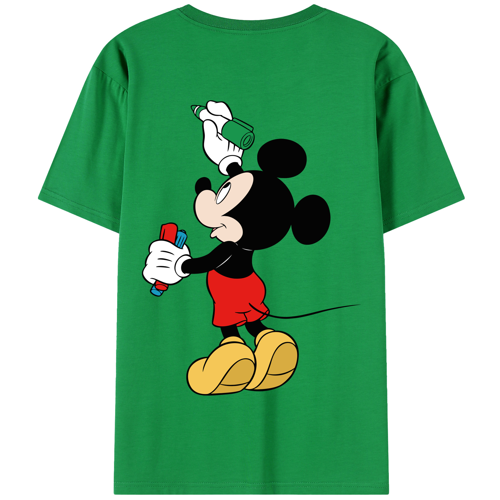 （画像用） ミッキーマウス Mickey Mouse 綿100％半袖Tシャツ（背面プリント）