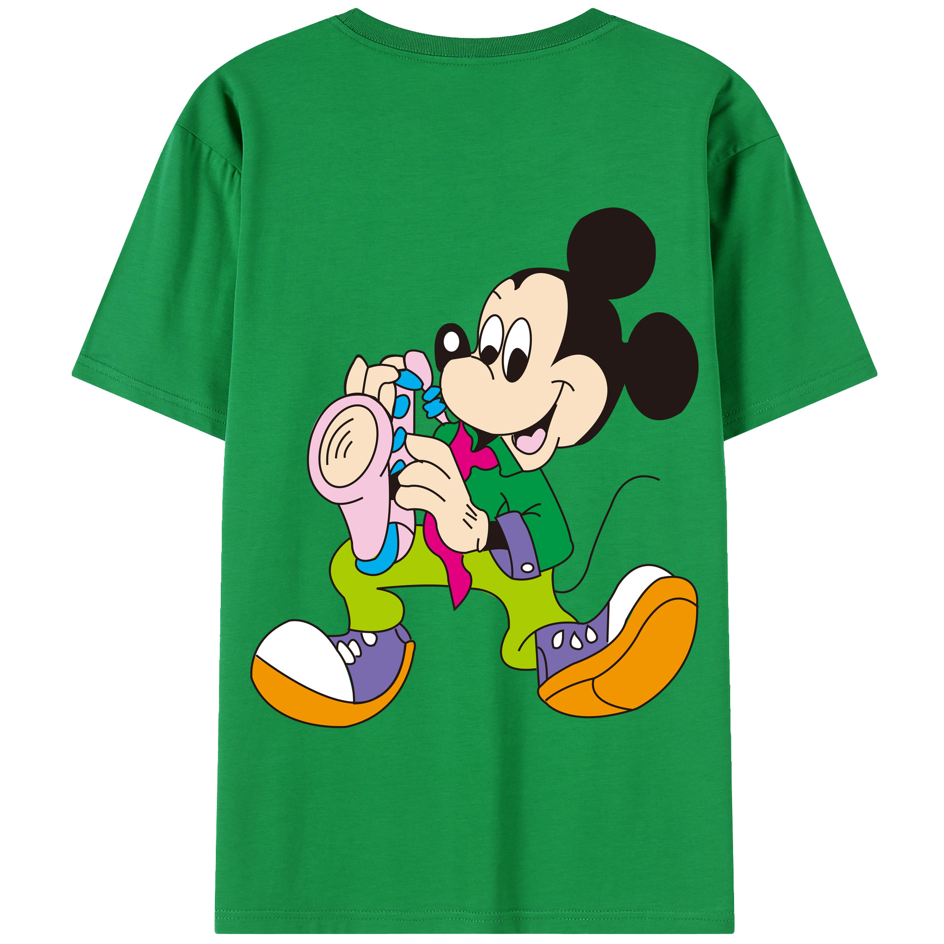 （画像用） ミッキーマウス Mickey Mouse 綿100％半袖Tシャツ（背面プリント）