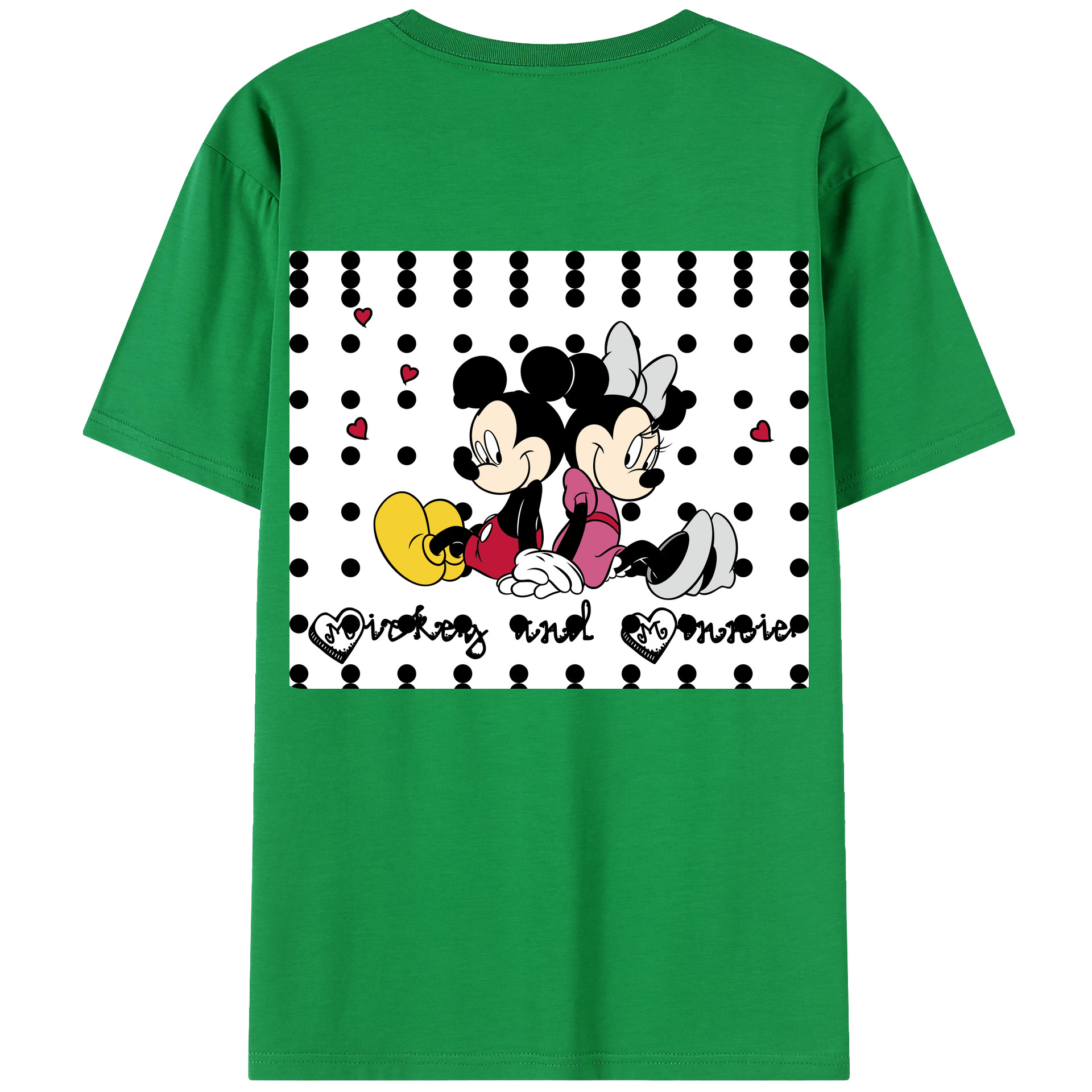 （画像用） ミッキーマウス Mickey Mouse 綿100％半袖Tシャツ（背面プリント）