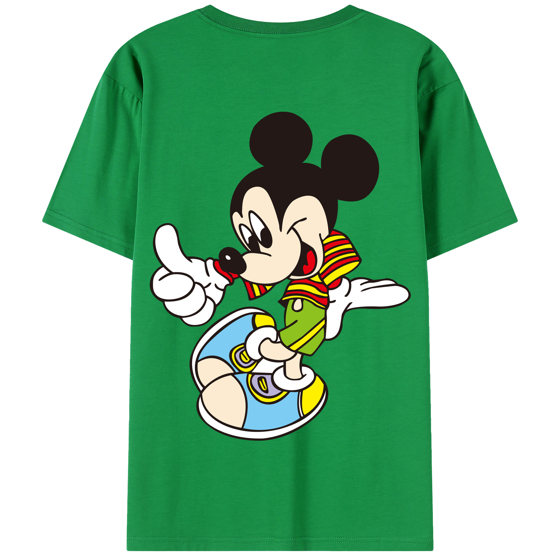 （画像用） ミッキーマウス Mickey Mouse 綿100％半袖Tシャツ（背面プリント）