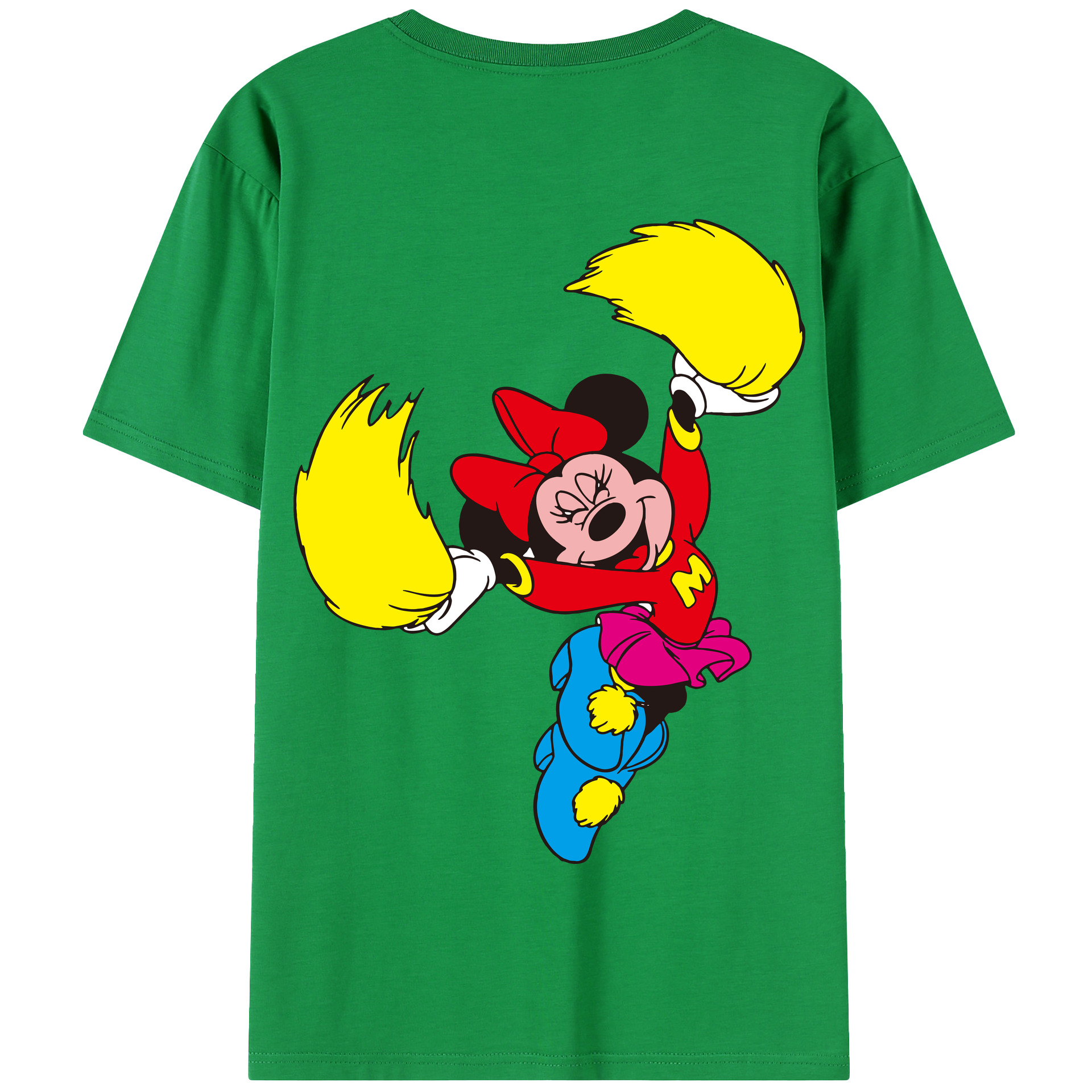 （画像用） ミッキーマウス Mickey Mouse 綿100％半袖Tシャツ（背面プリント）