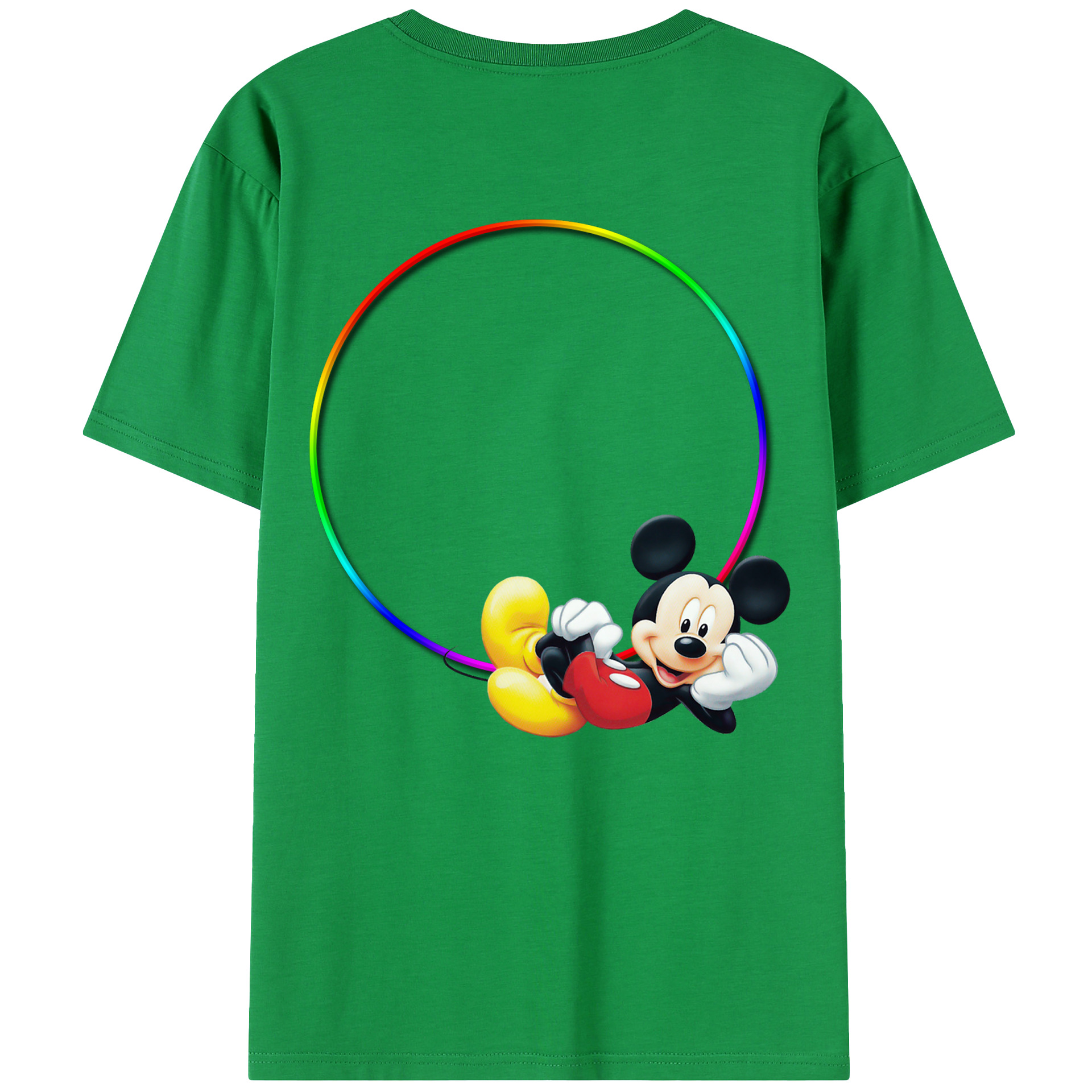 ミッキーマウス Mickey Mouse 綿100％半袖Tシャツ（背面プリント）