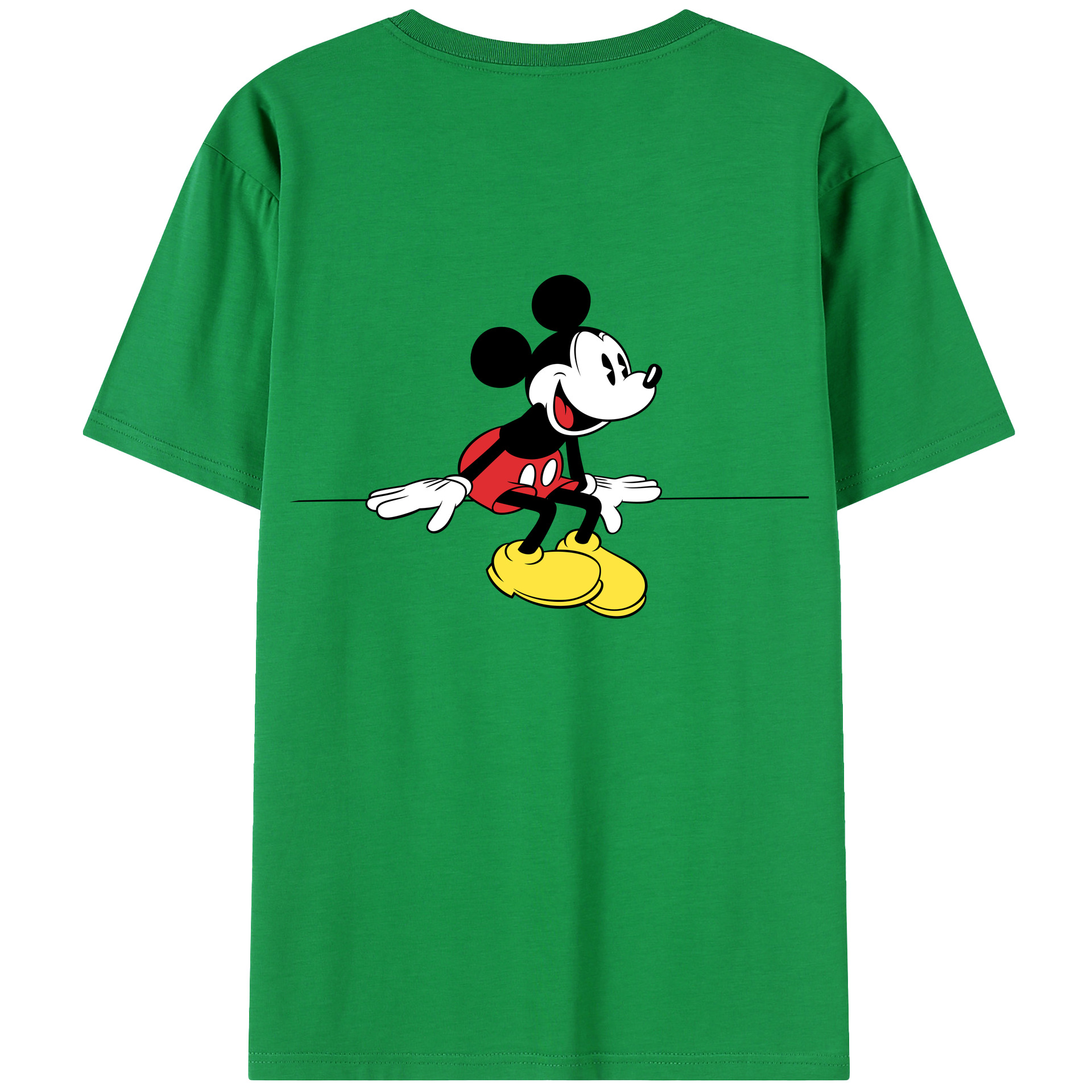 （画像用） ミッキーマウス Mickey Mouse 綿100％半袖Tシャツ（背面プリント）