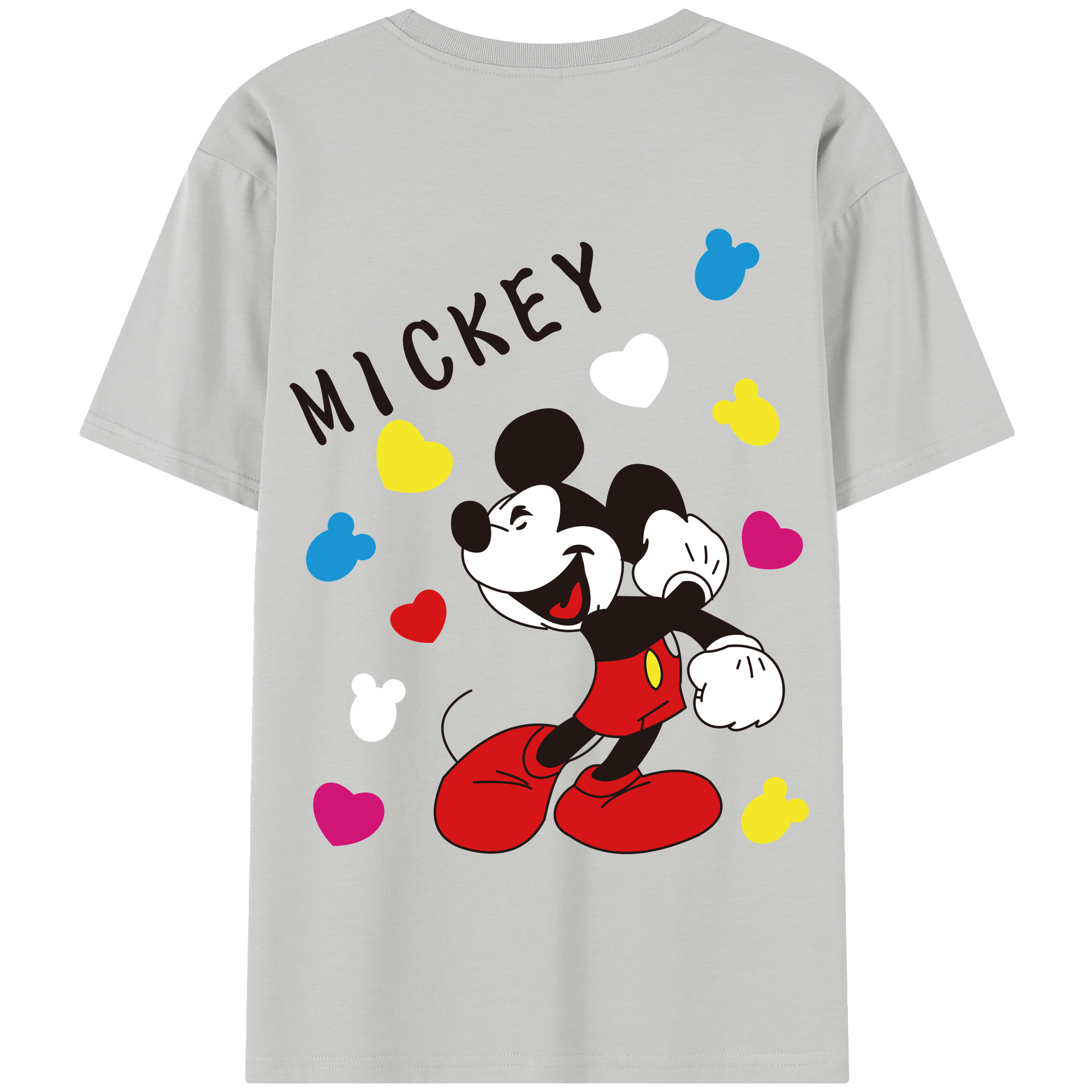 （画像用） ミッキーマウス Mickey Mouse 綿100％半袖Tシャツ（背面プリント）