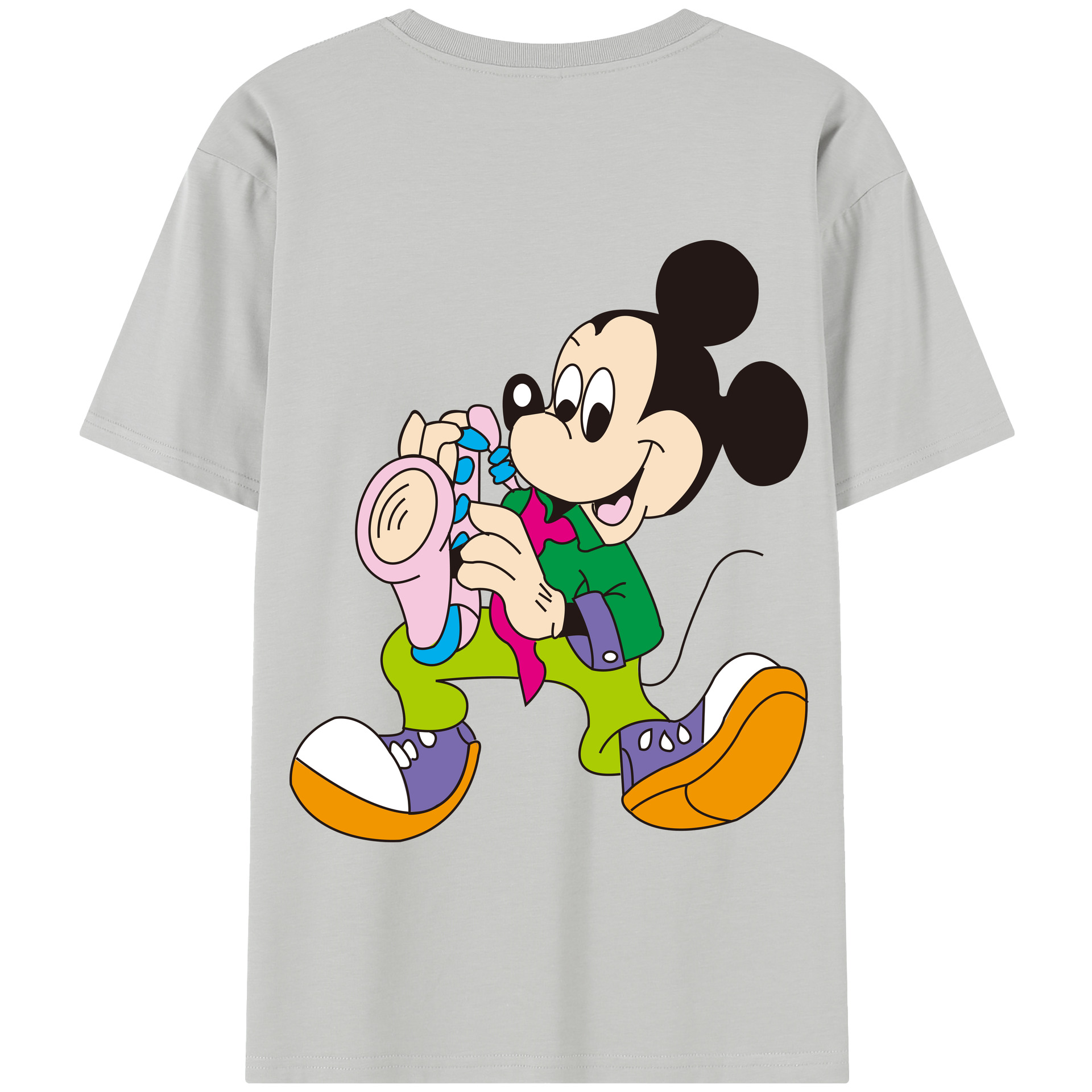 （画像用） ミッキーマウス Mickey Mouse 綿100％半袖Tシャツ（背面プリント）