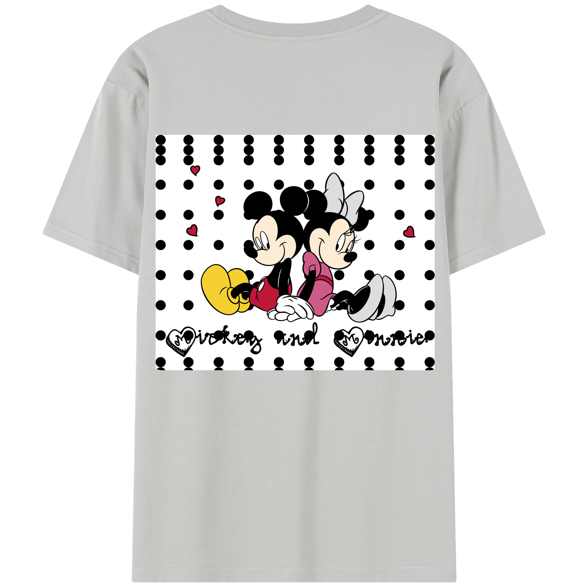 （画像用） ミッキーマウス Mickey Mouse 綿100％半袖Tシャツ（背面プリント）