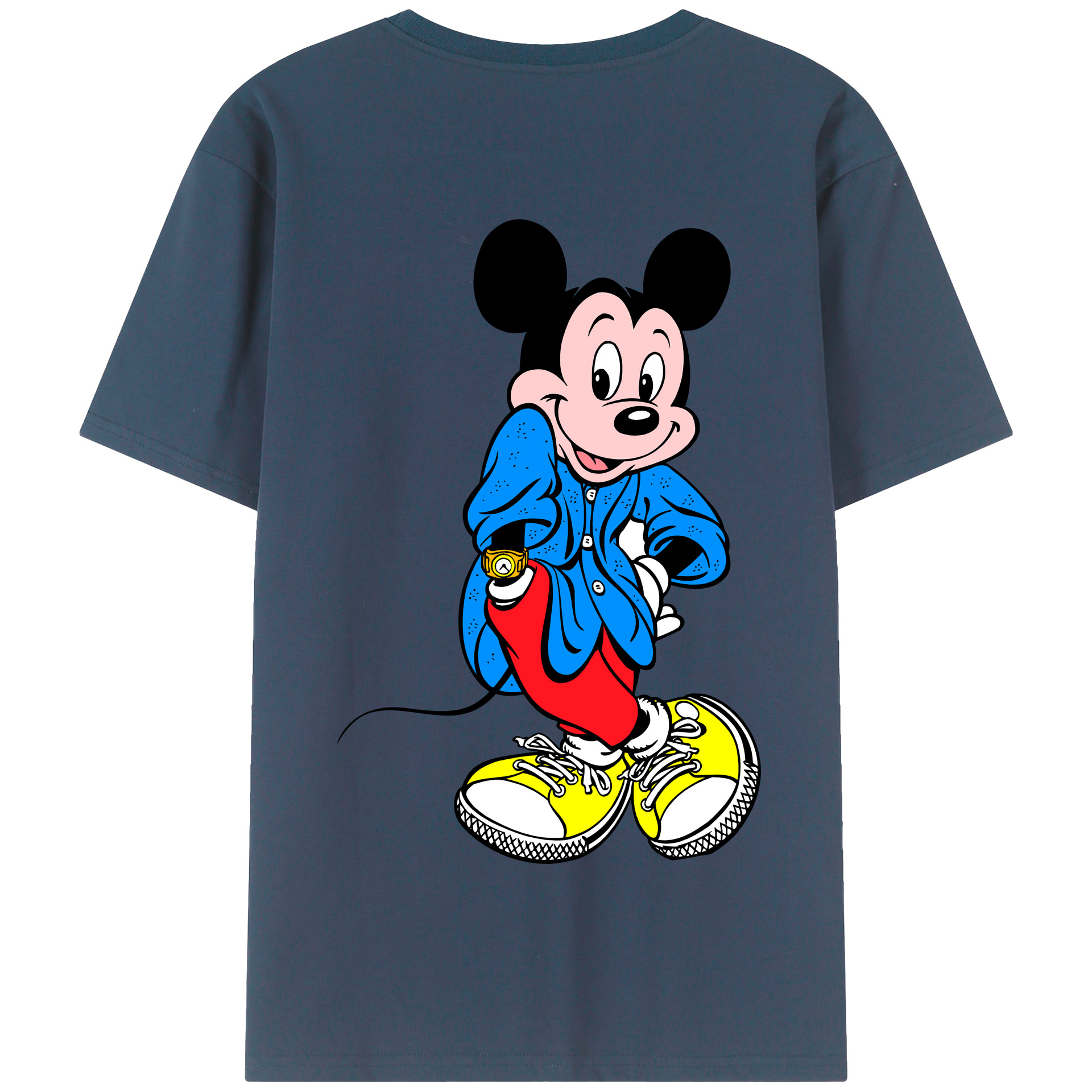 （画像用） ミッキーマウス Mickey Mouse 綿100％半袖Tシャツ（背面プリント）