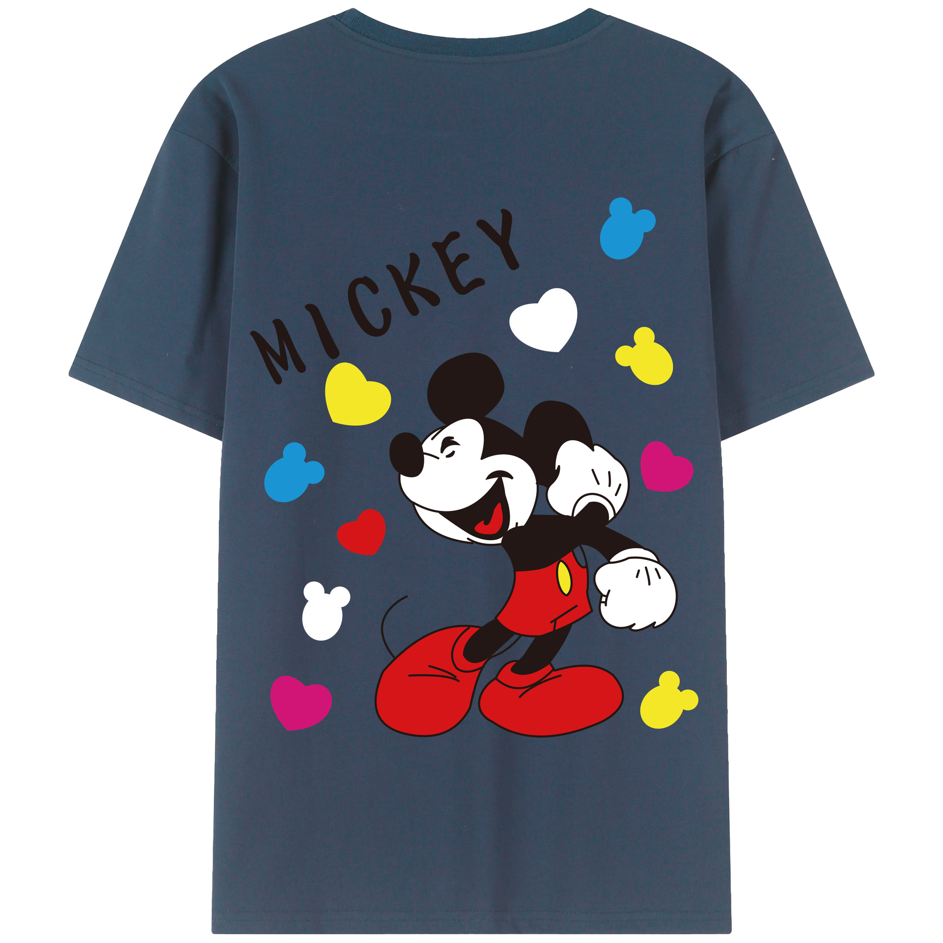 （画像用） ミッキーマウス Mickey Mouse 綿100％半袖Tシャツ（背面プリント）
