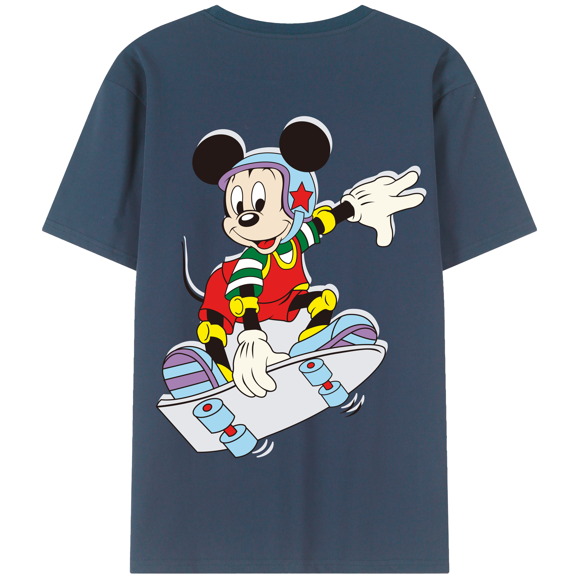 （画像用） ミッキーマウス Mickey Mouse 綿100％半袖Tシャツ（背面プリント）