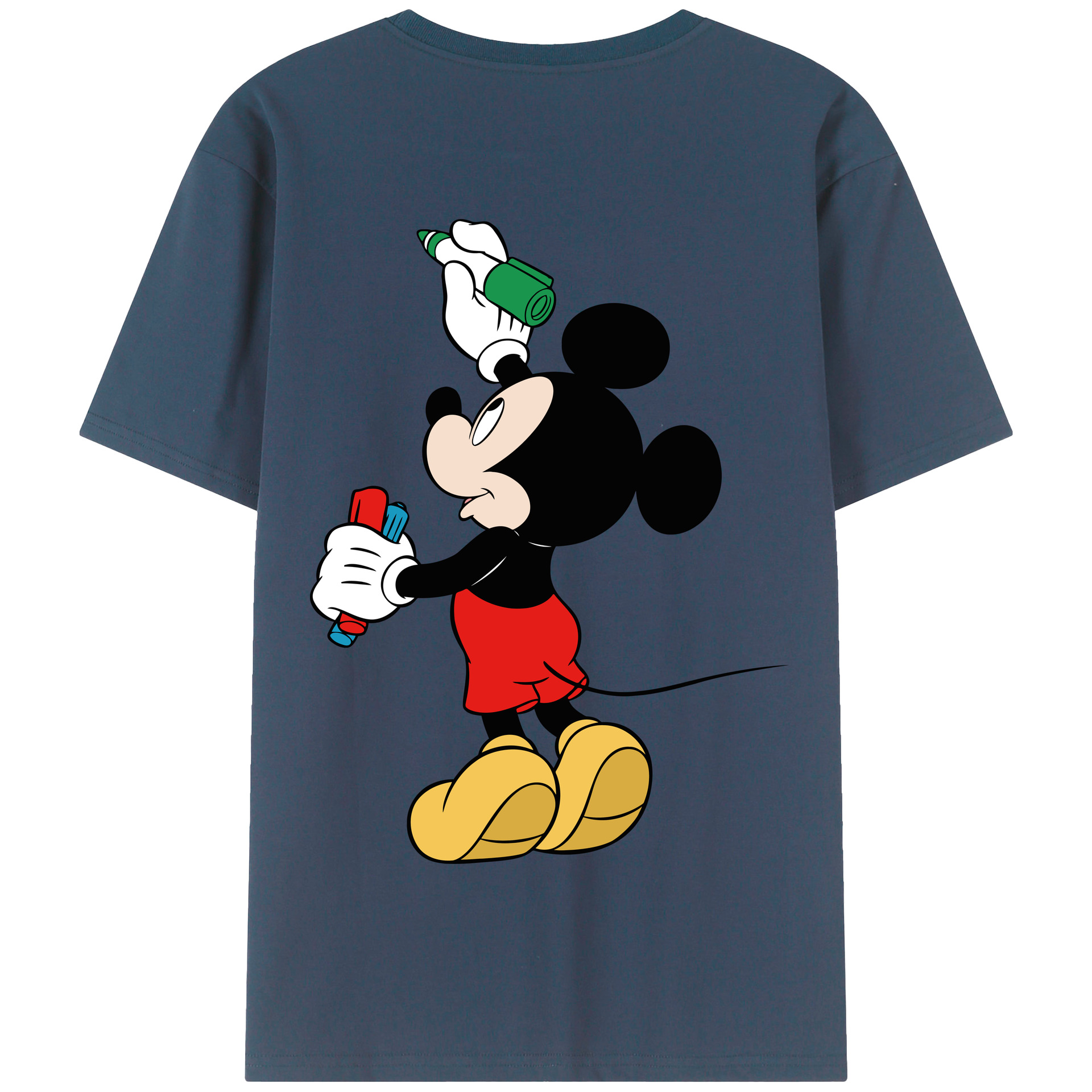 （画像用） ミッキーマウス Mickey Mouse 綿100％半袖Tシャツ（背面プリント）