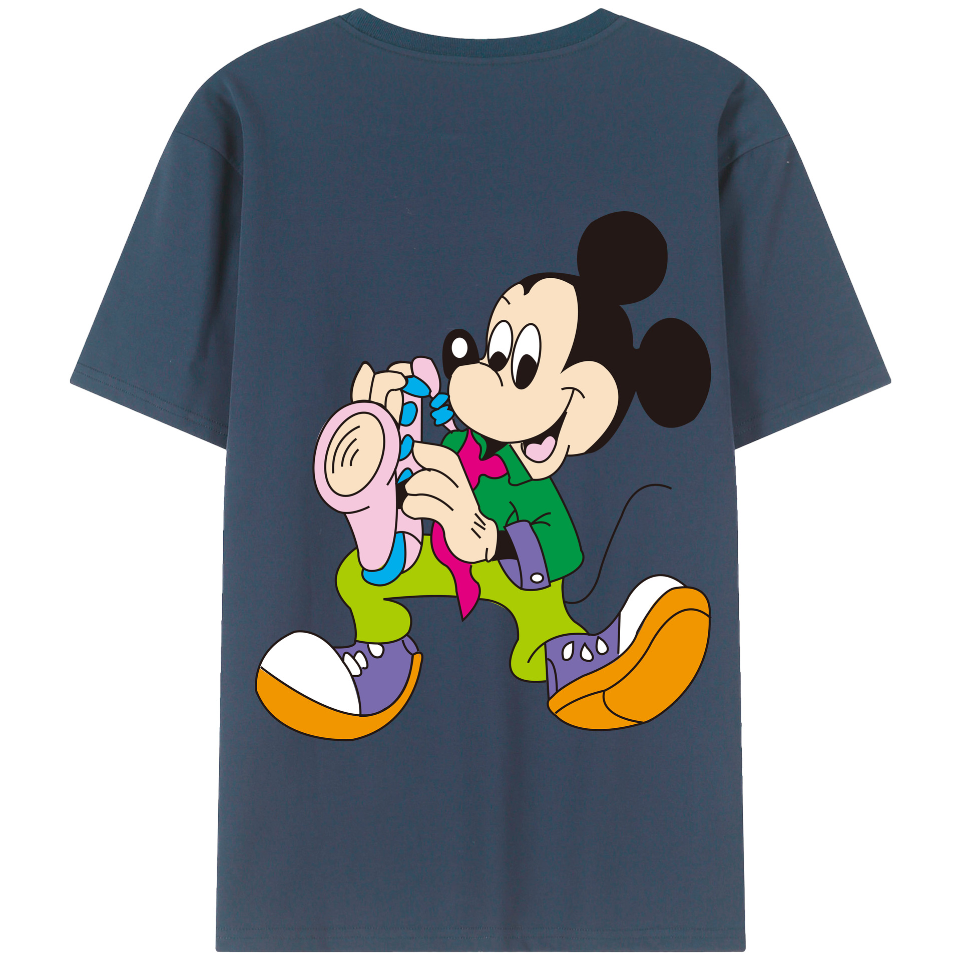 （画像用） ミッキーマウス Mickey Mouse 綿100％半袖Tシャツ（背面プリント）