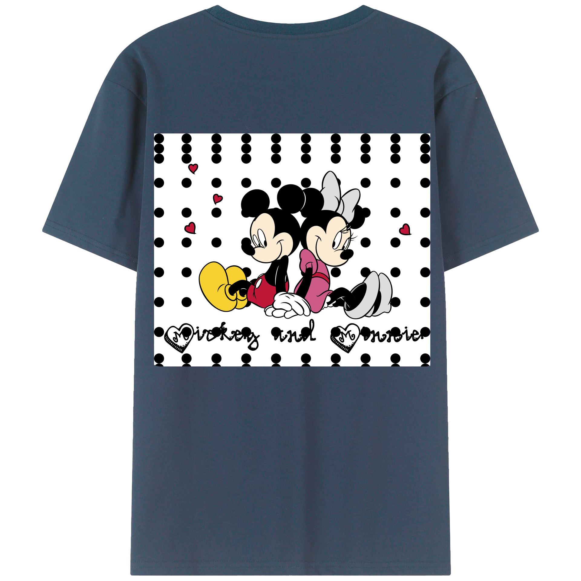 （画像用） ミッキーマウス Mickey Mouse 綿100％半袖Tシャツ（背面プリント）