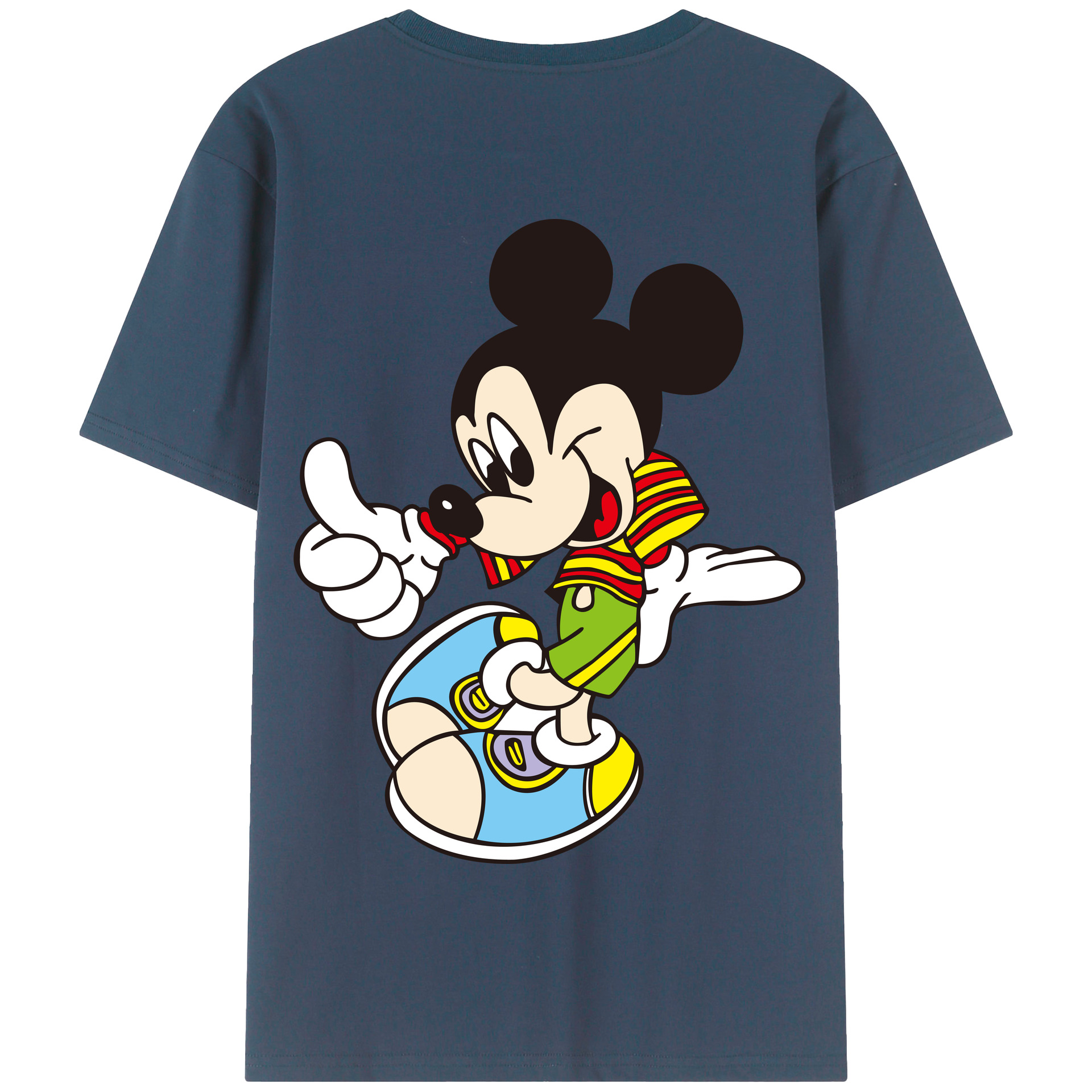 （画像用） ミッキーマウス Mickey Mouse 綿100％半袖Tシャツ（背面プリント）