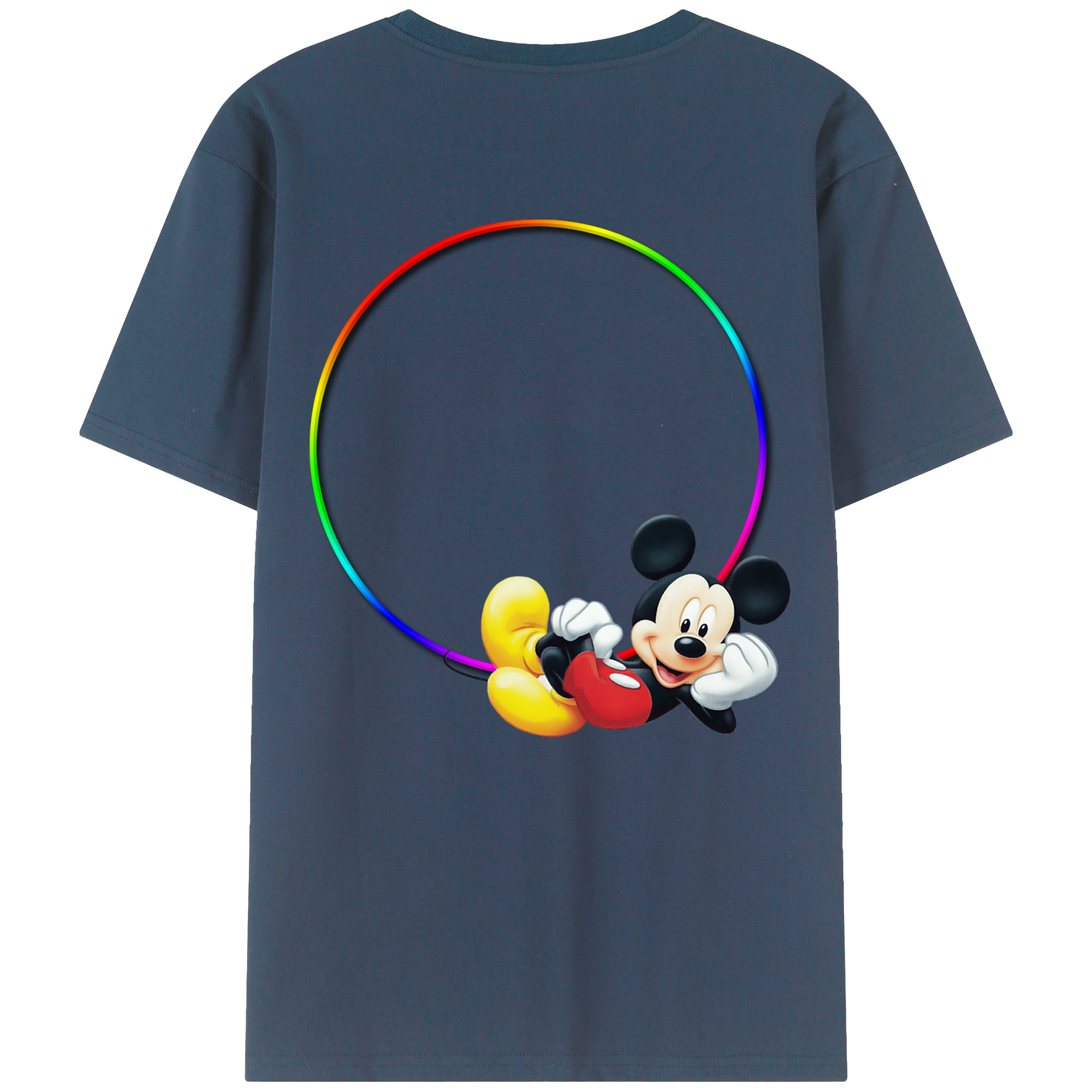 ミッキーマウス Mickey Mouse 綿100％半袖Tシャツ（背面プリント）