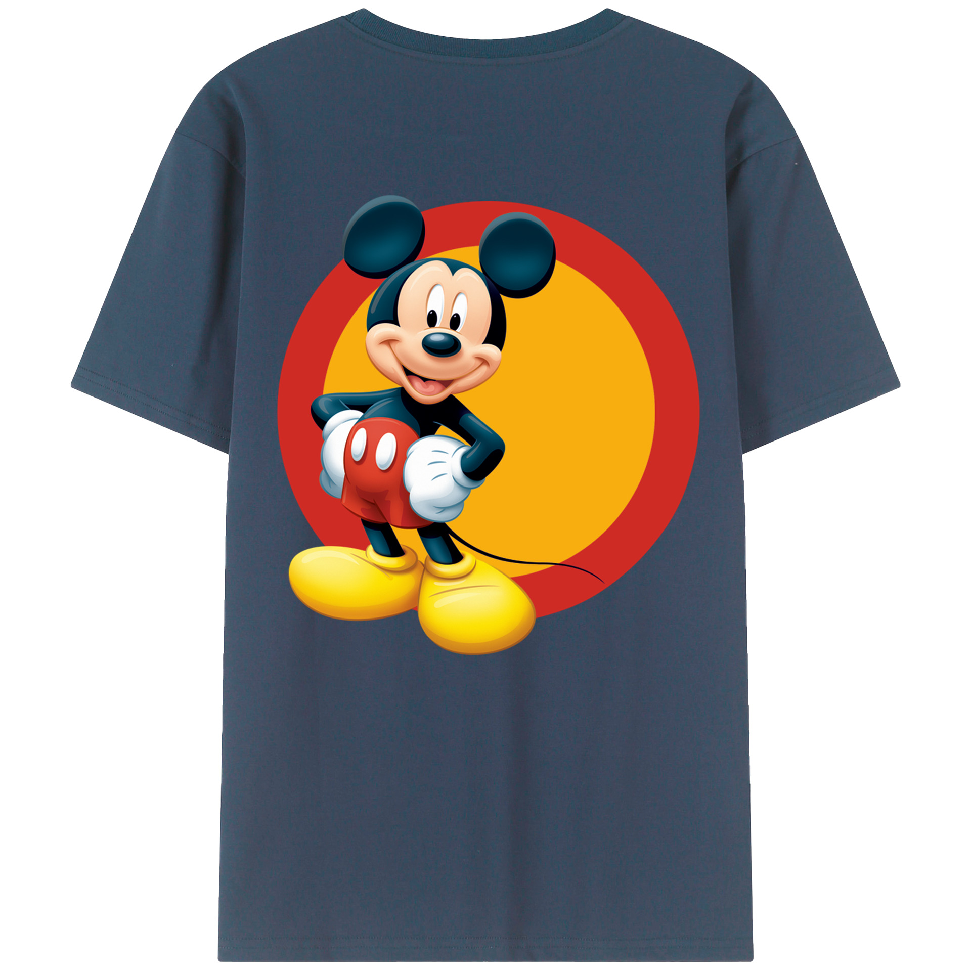 （画像用） ミッキーマウス Mickey Mouse 綿100％半袖Tシャツ（背面プリント）