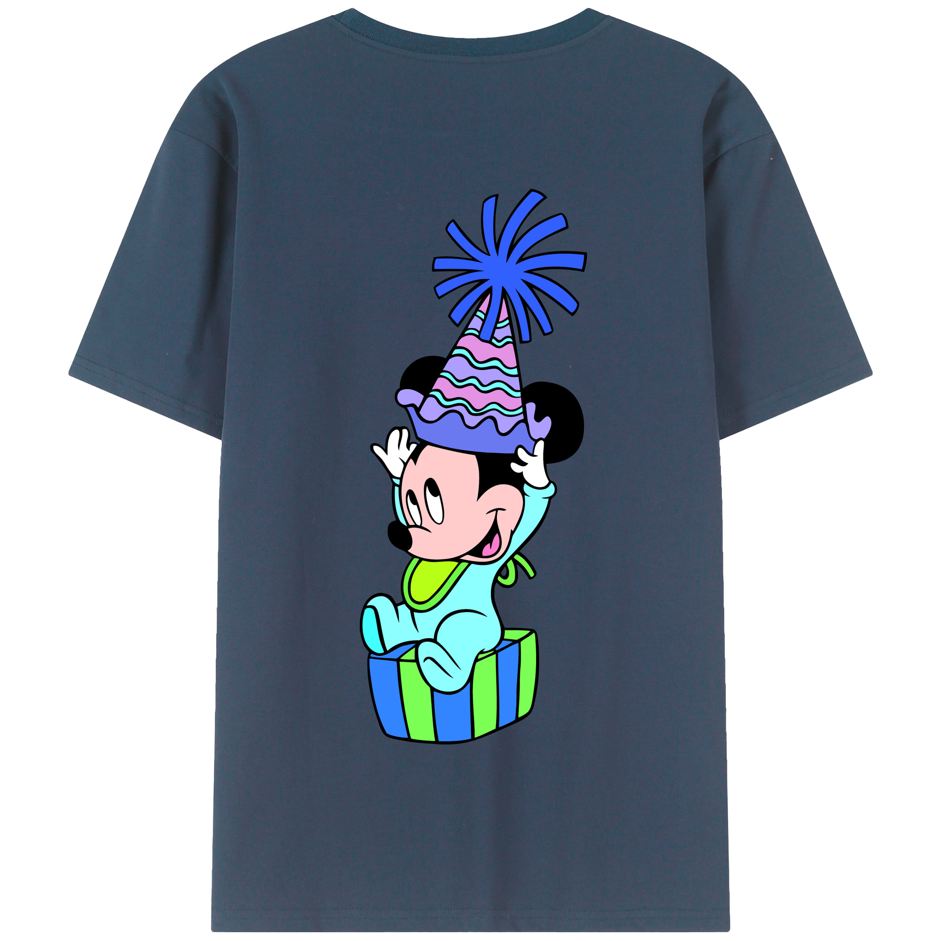（画像用） ミッキーマウス Mickey Mouse 綿100％半袖Tシャツ（背面プリント）