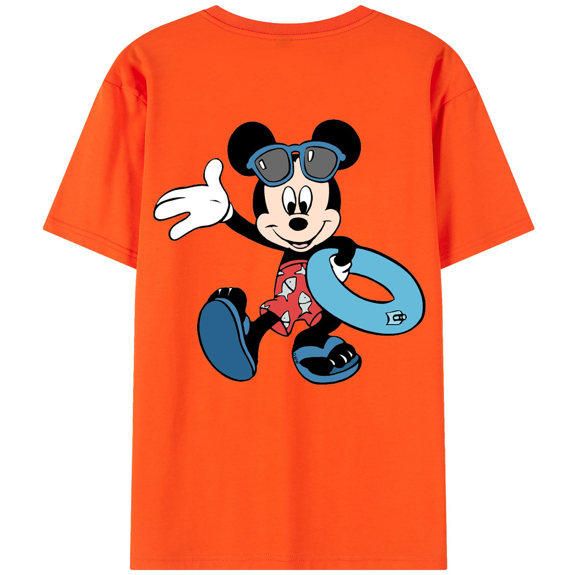 （画像用） ミッキーマウス Mickey Mouse 綿100％半袖Tシャツ（背面プリント）