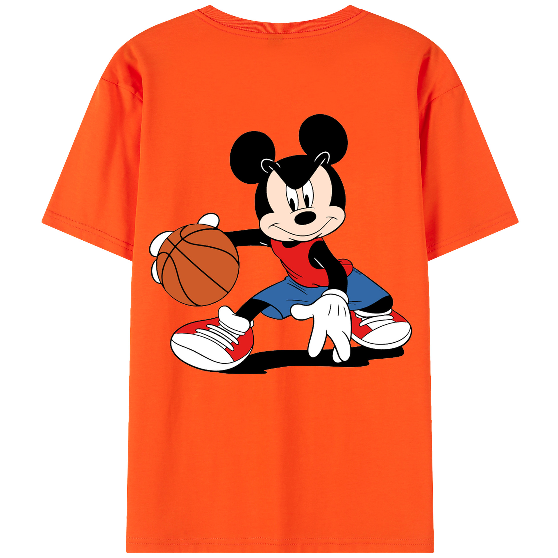 （画像用） ミッキーマウス Mickey Mouse 綿100％半袖Tシャツ（背面プリント）