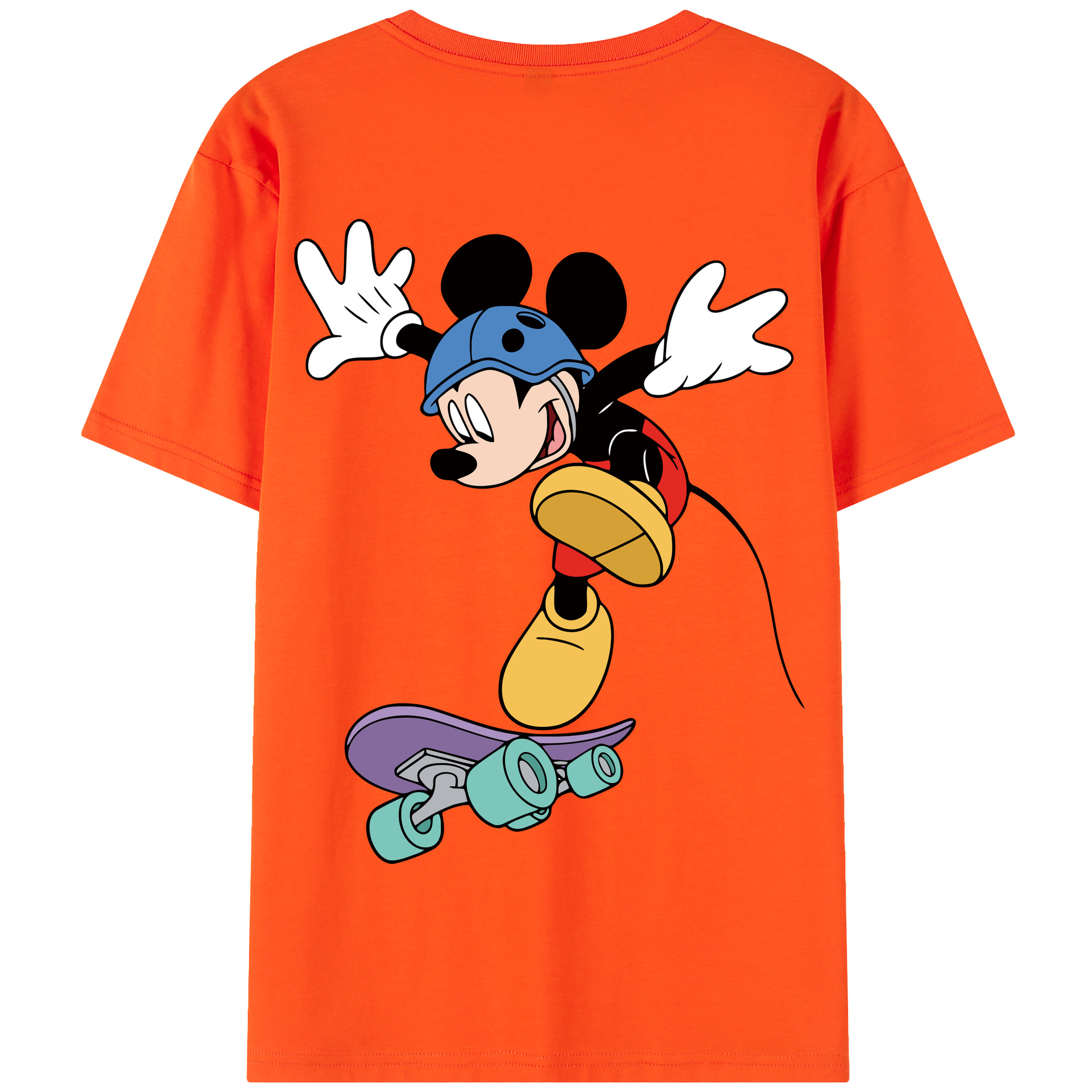 （画像用） ミッキーマウス Mickey Mouse 綿100％半袖Tシャツ（背面プリント）