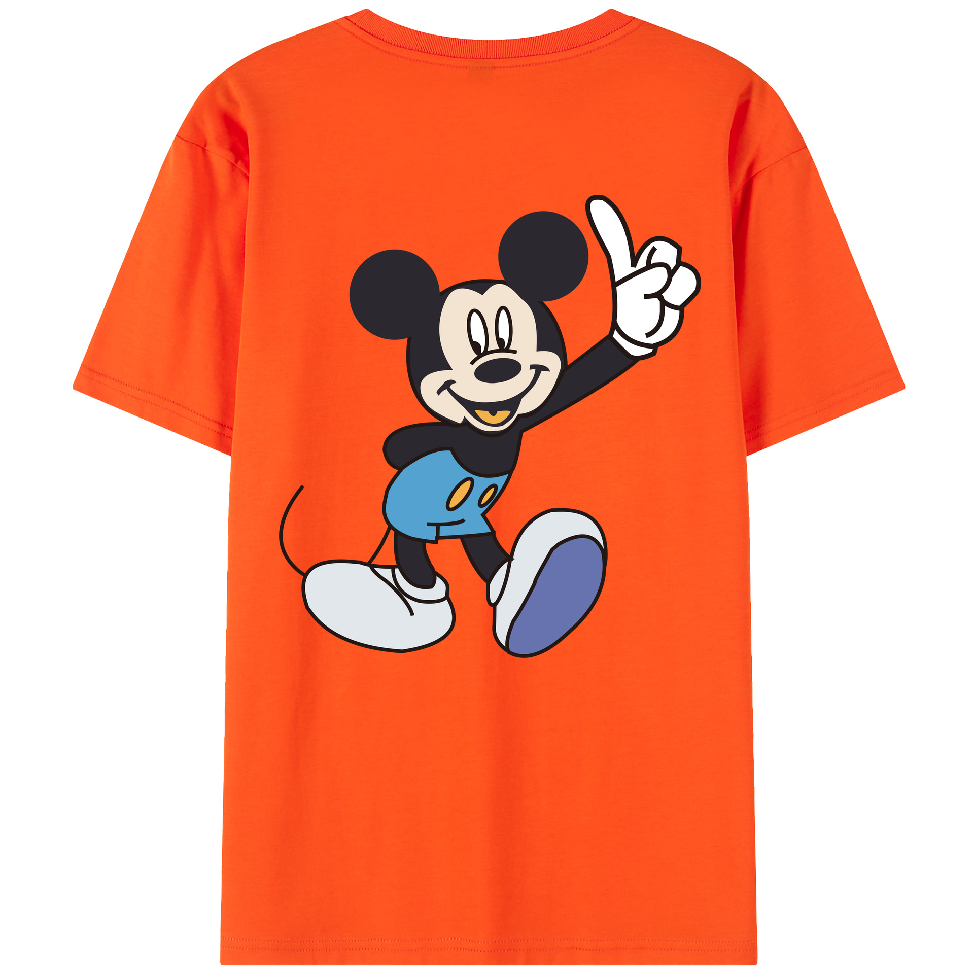 （画像用） ミッキーマウス Mickey Mouse 綿100％半袖Tシャツ（背面プリント）