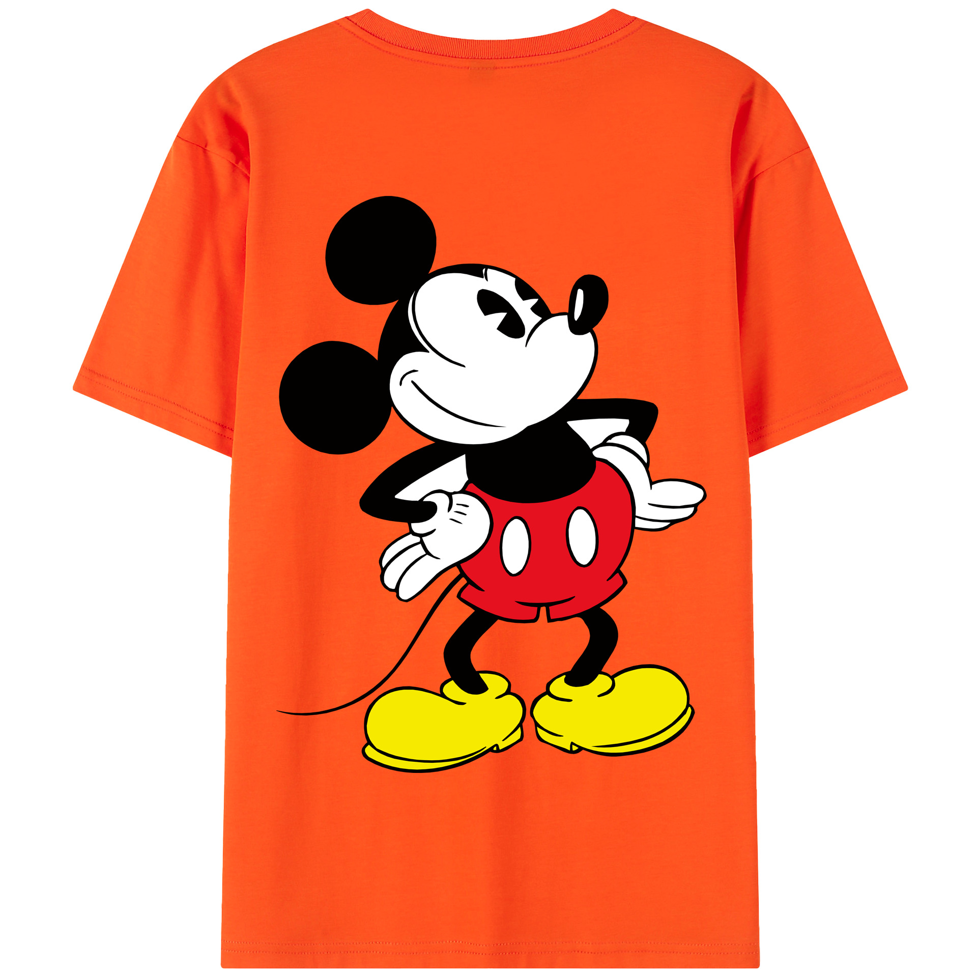 （画像用） ミッキーマウス Mickey Mouse 綿100％半袖Tシャツ（背面プリント）