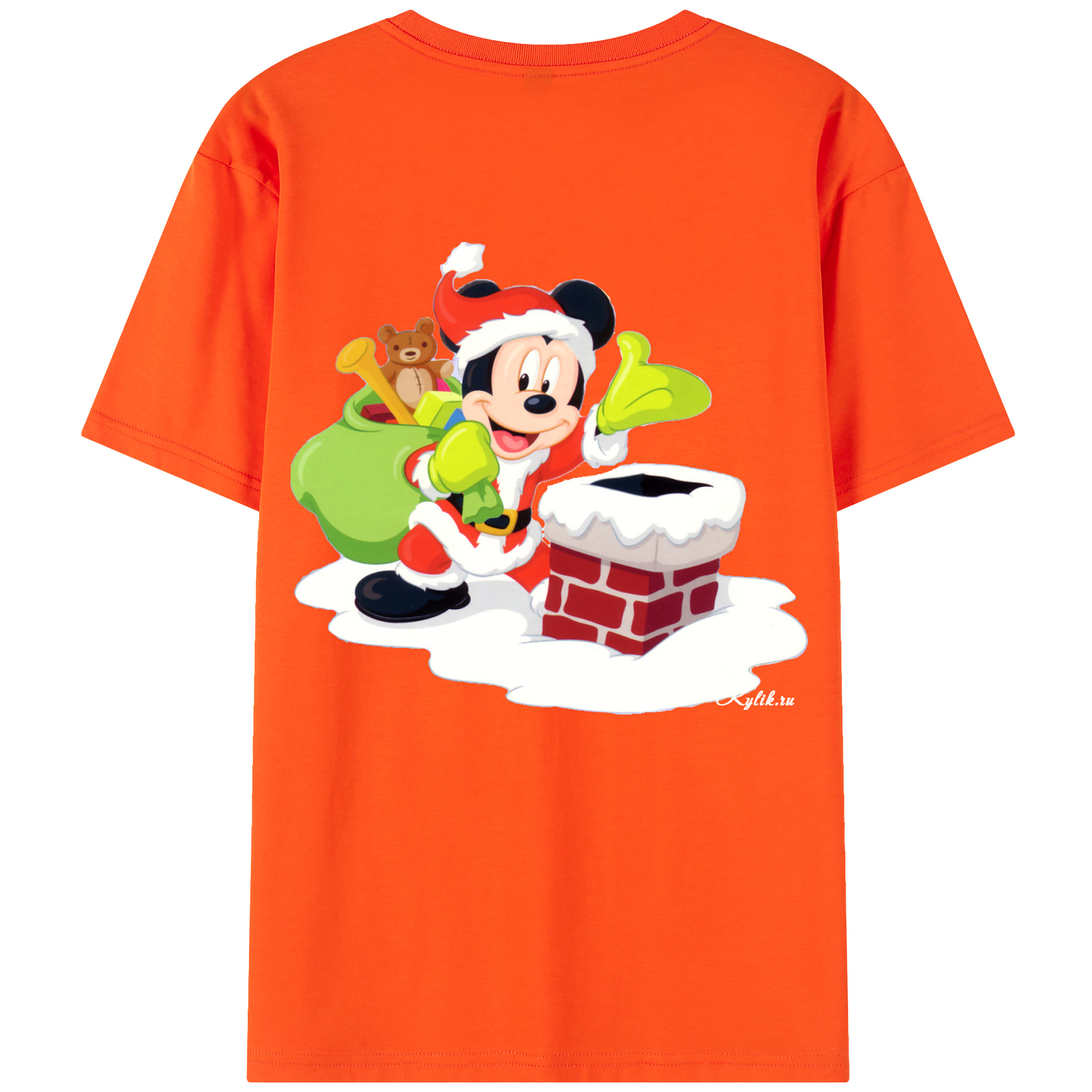 （画像用） ミッキーマウス Mickey Mouse 綿100％半袖Tシャツ（背面プリント）