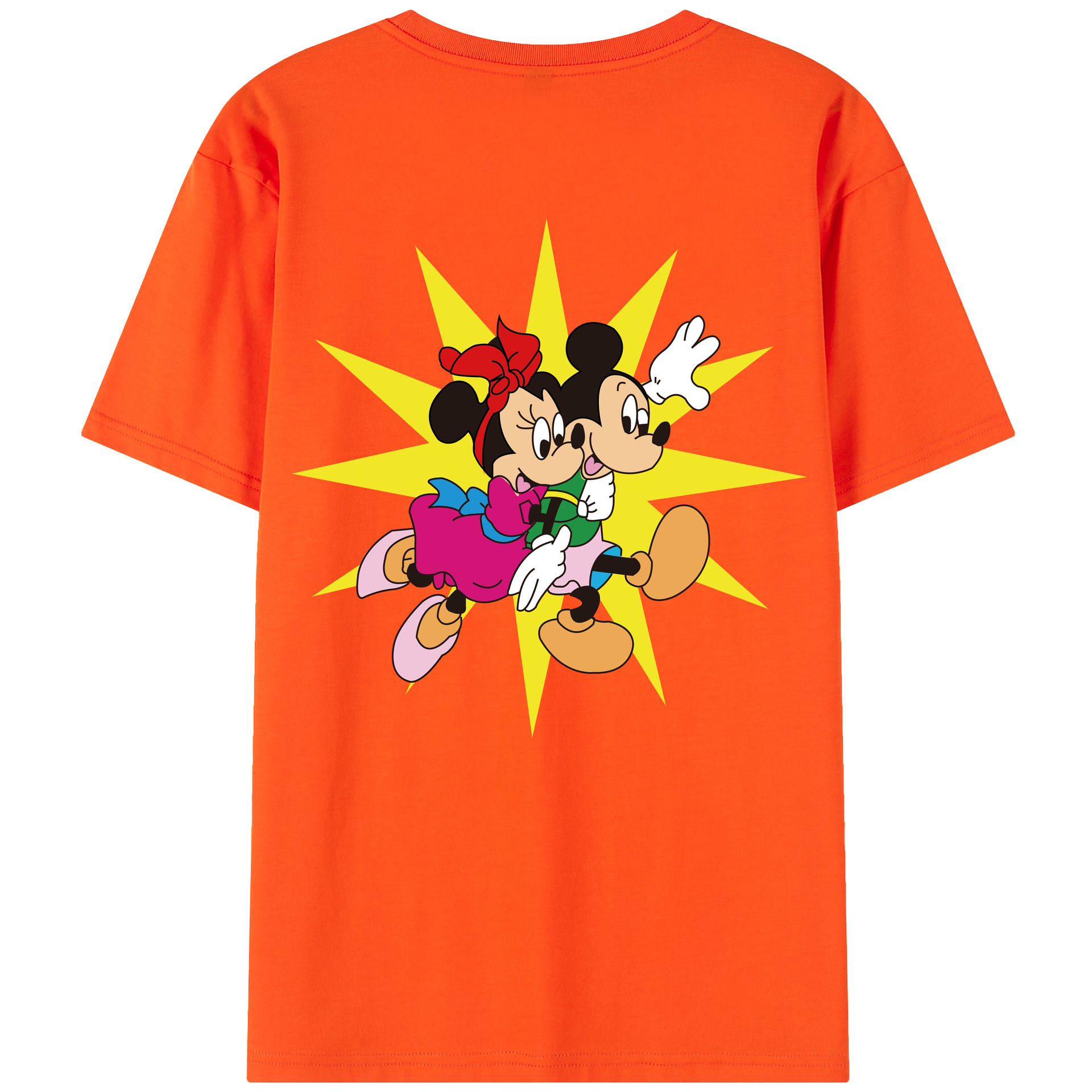 （画像用） ミッキーマウス Mickey Mouse 綿100％半袖Tシャツ（背面プリント）