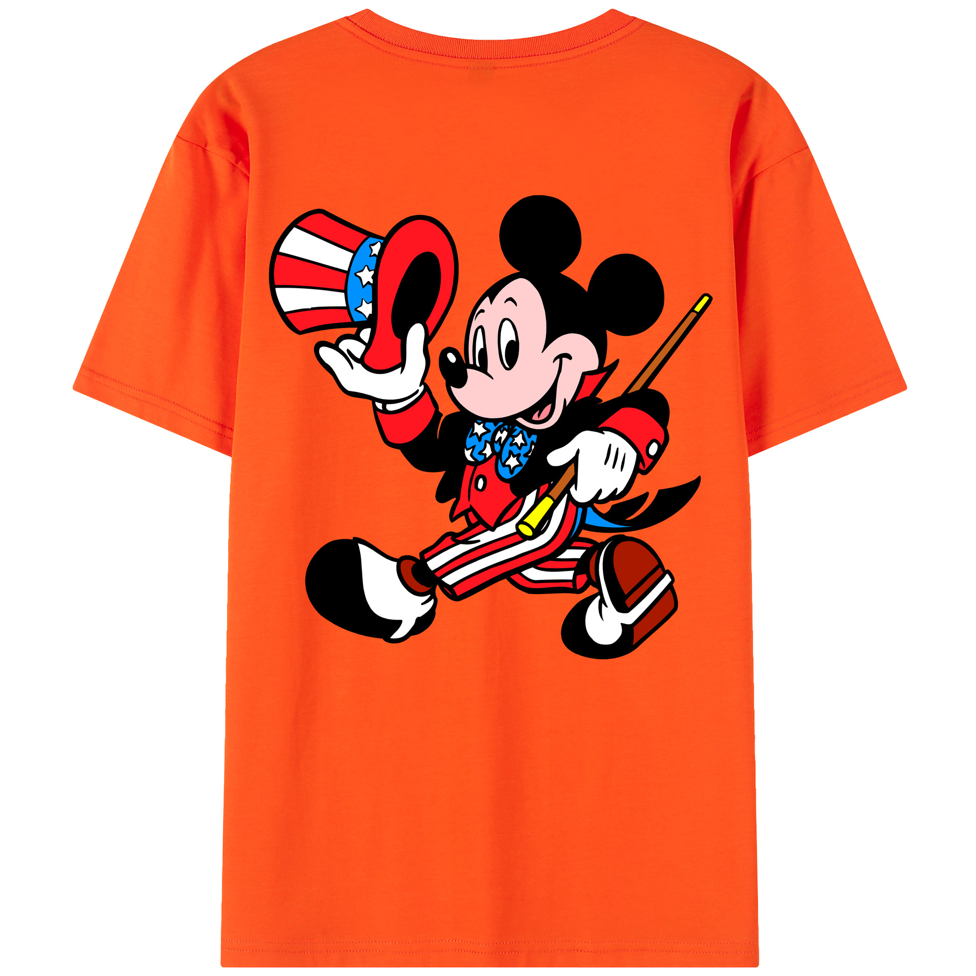 （画像用） ミッキーマウス Mickey Mouse 綿100％半袖Tシャツ（背面プリント）