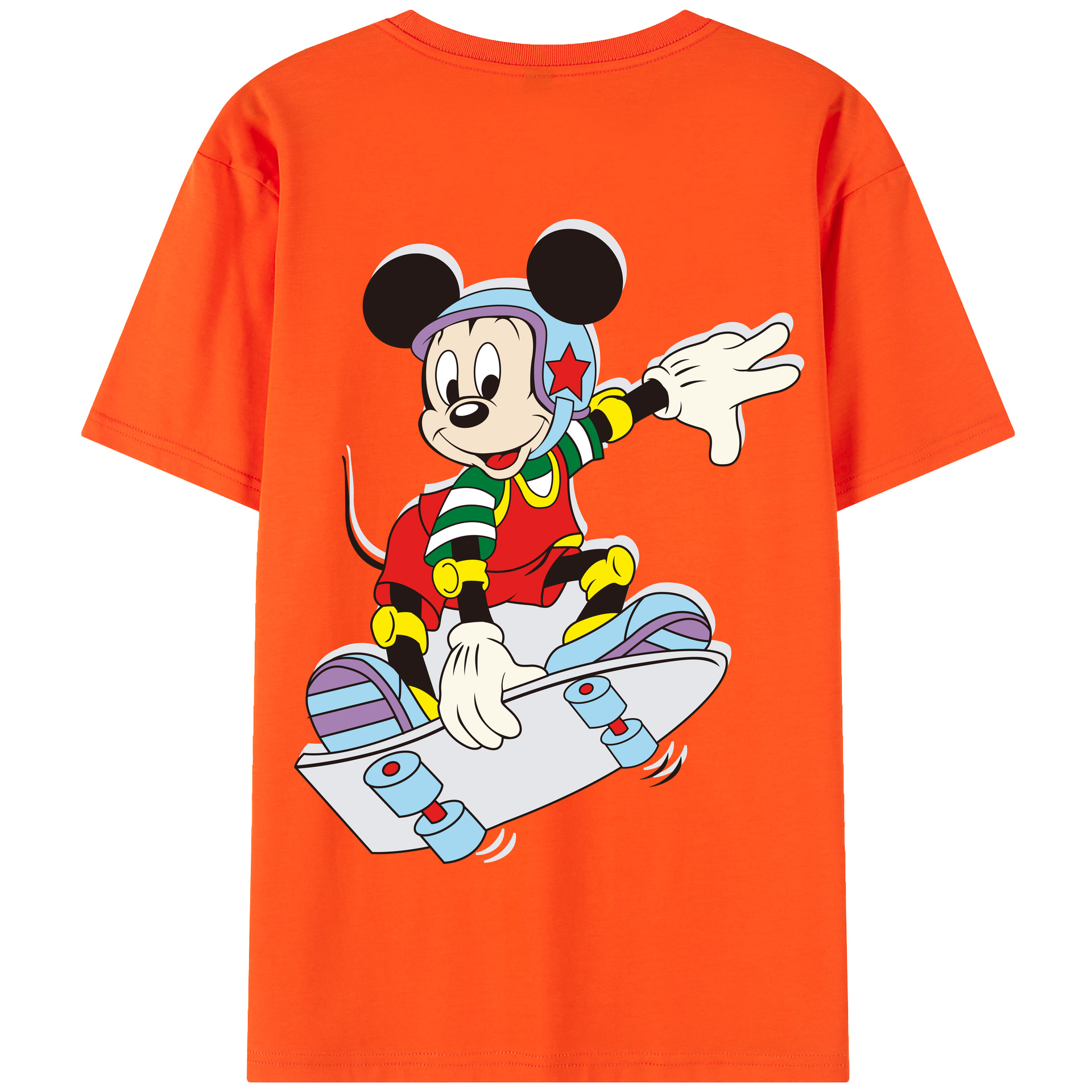 （画像用） ミッキーマウス Mickey Mouse 綿100％半袖Tシャツ（背面プリント）