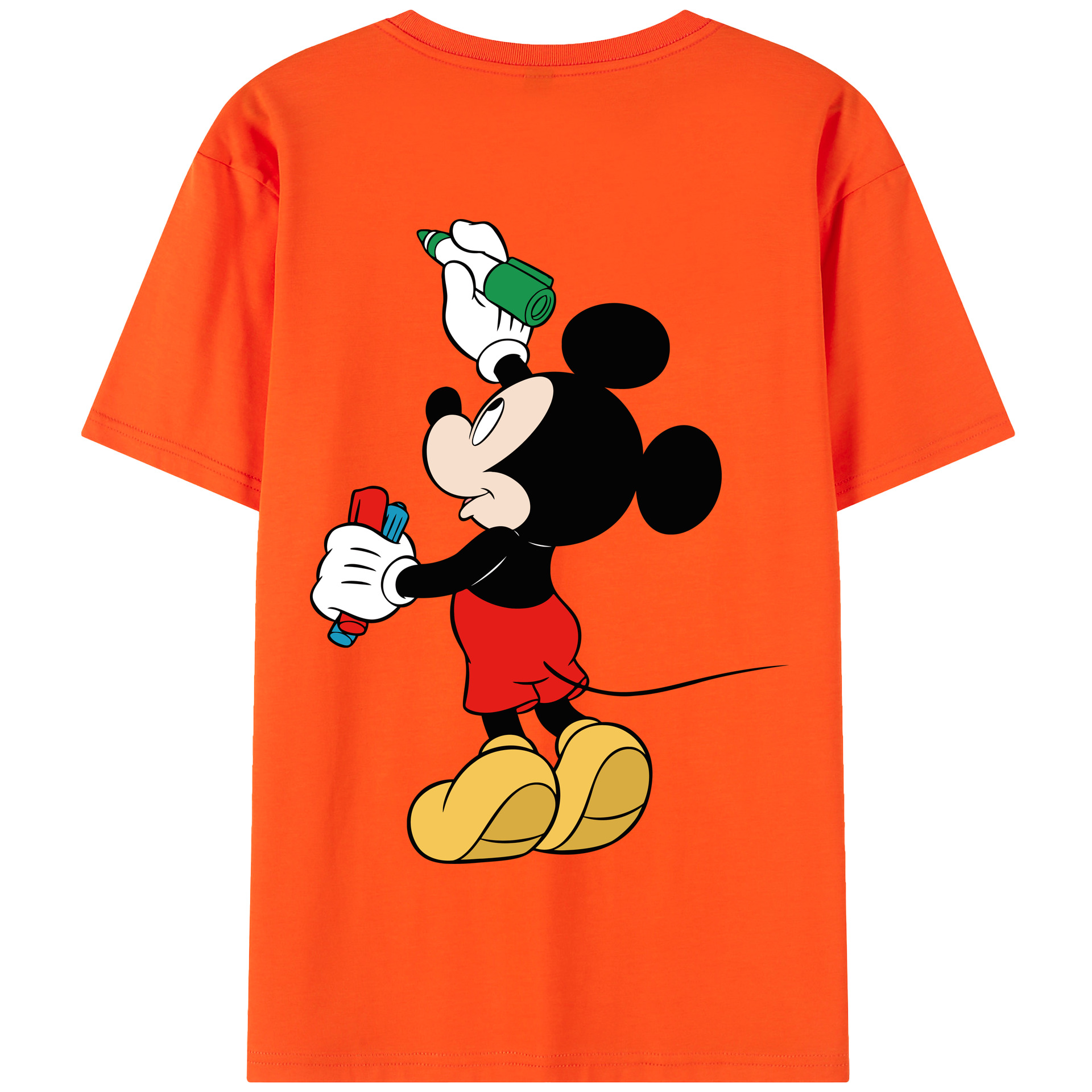 （画像用） ミッキーマウス Mickey Mouse 綿100％半袖Tシャツ（背面プリント）