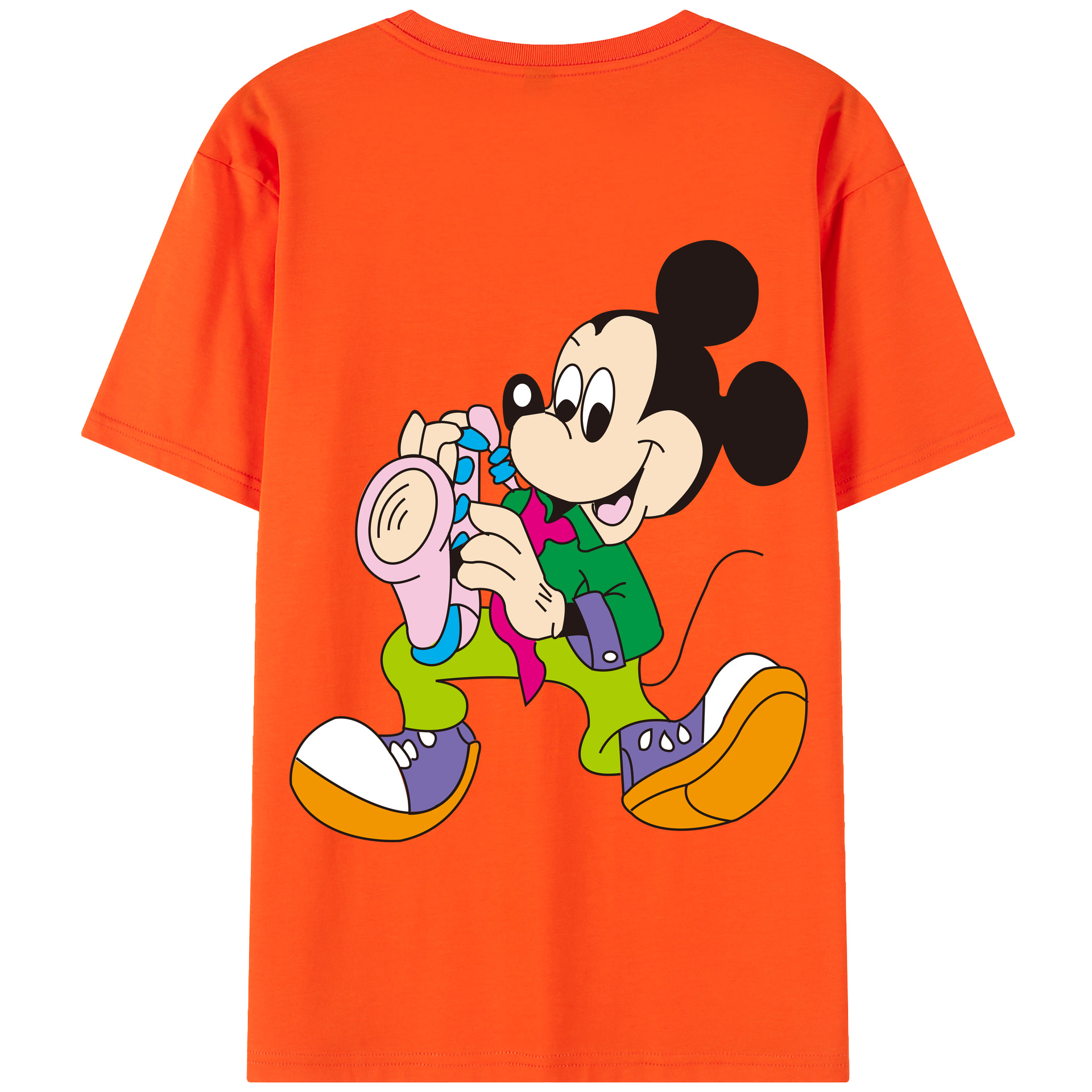 （画像用） ミッキーマウス Mickey Mouse 綿100％半袖Tシャツ（背面プリント）