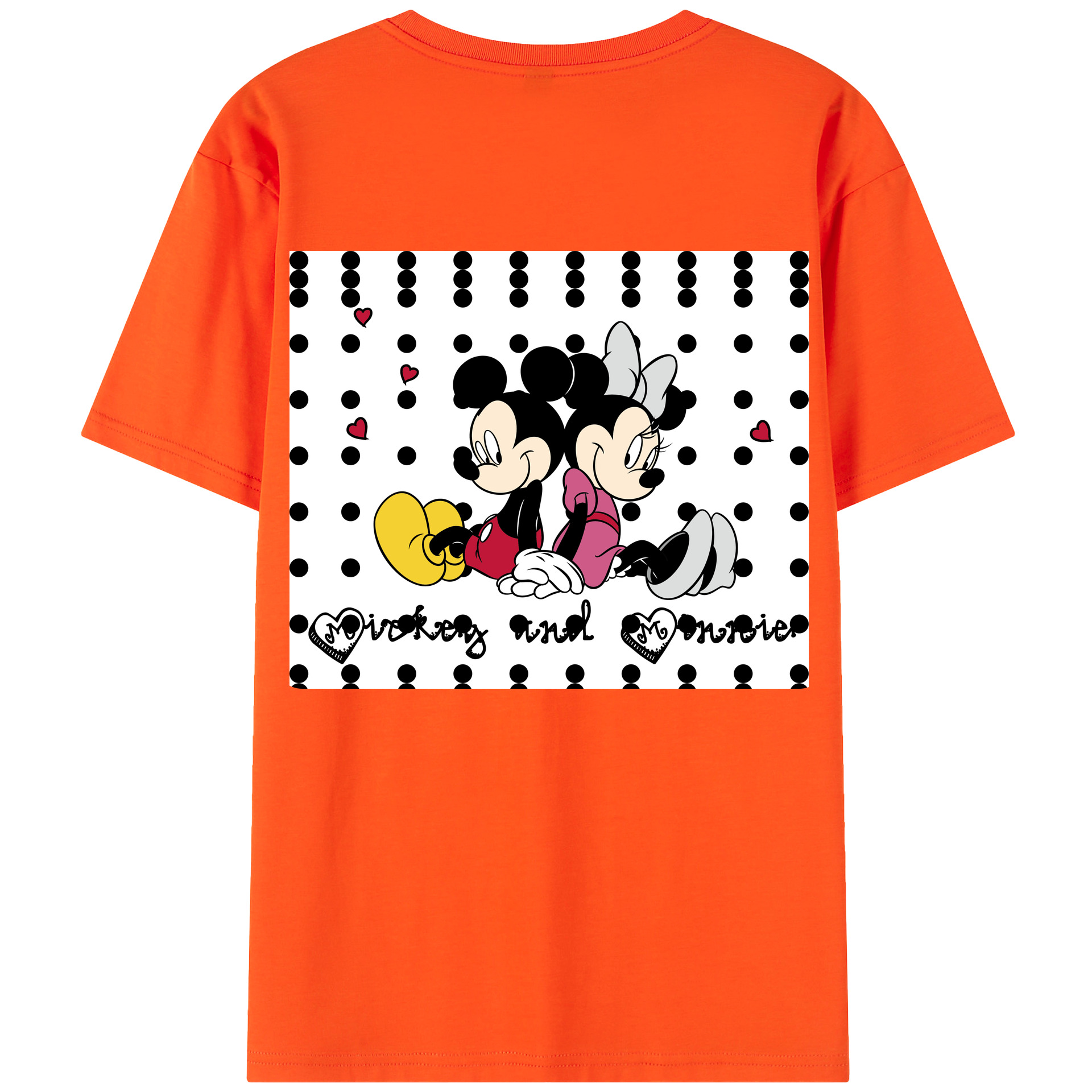 （画像用） ミッキーマウス Mickey Mouse 綿100％半袖Tシャツ（背面プリント）