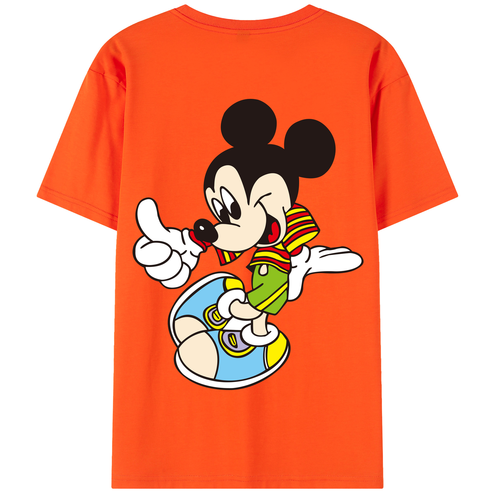（画像用） ミッキーマウス Mickey Mouse 綿100％半袖Tシャツ（背面プリント）