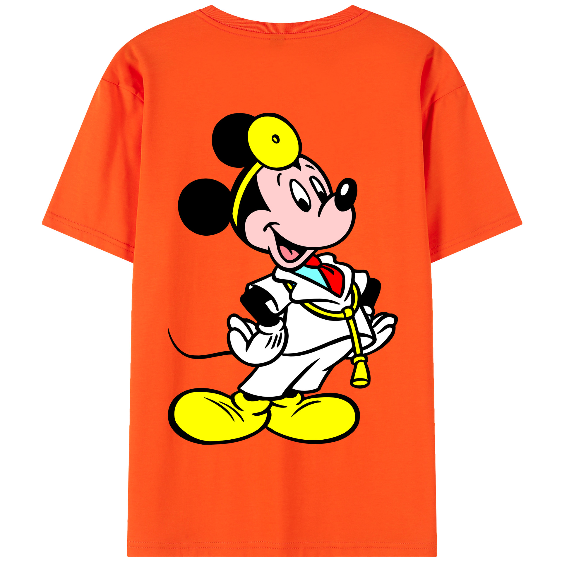 （画像用） ミッキーマウス Mickey Mouse 綿100％半袖Tシャツ（背面プリント）