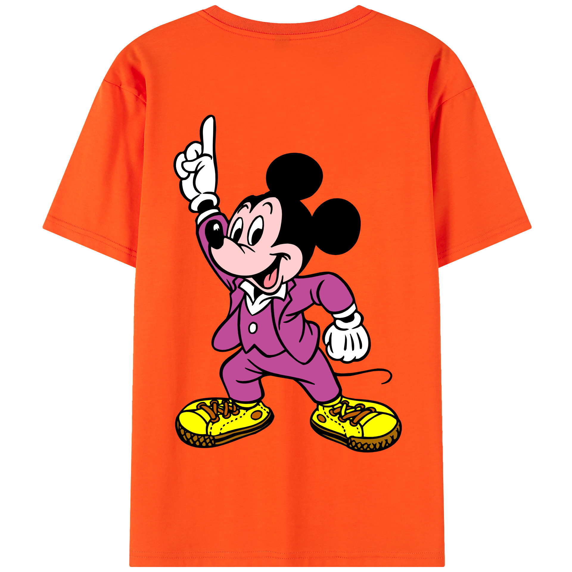 （画像用） ミッキーマウス Mickey Mouse 綿100％半袖Tシャツ（背面プリント）