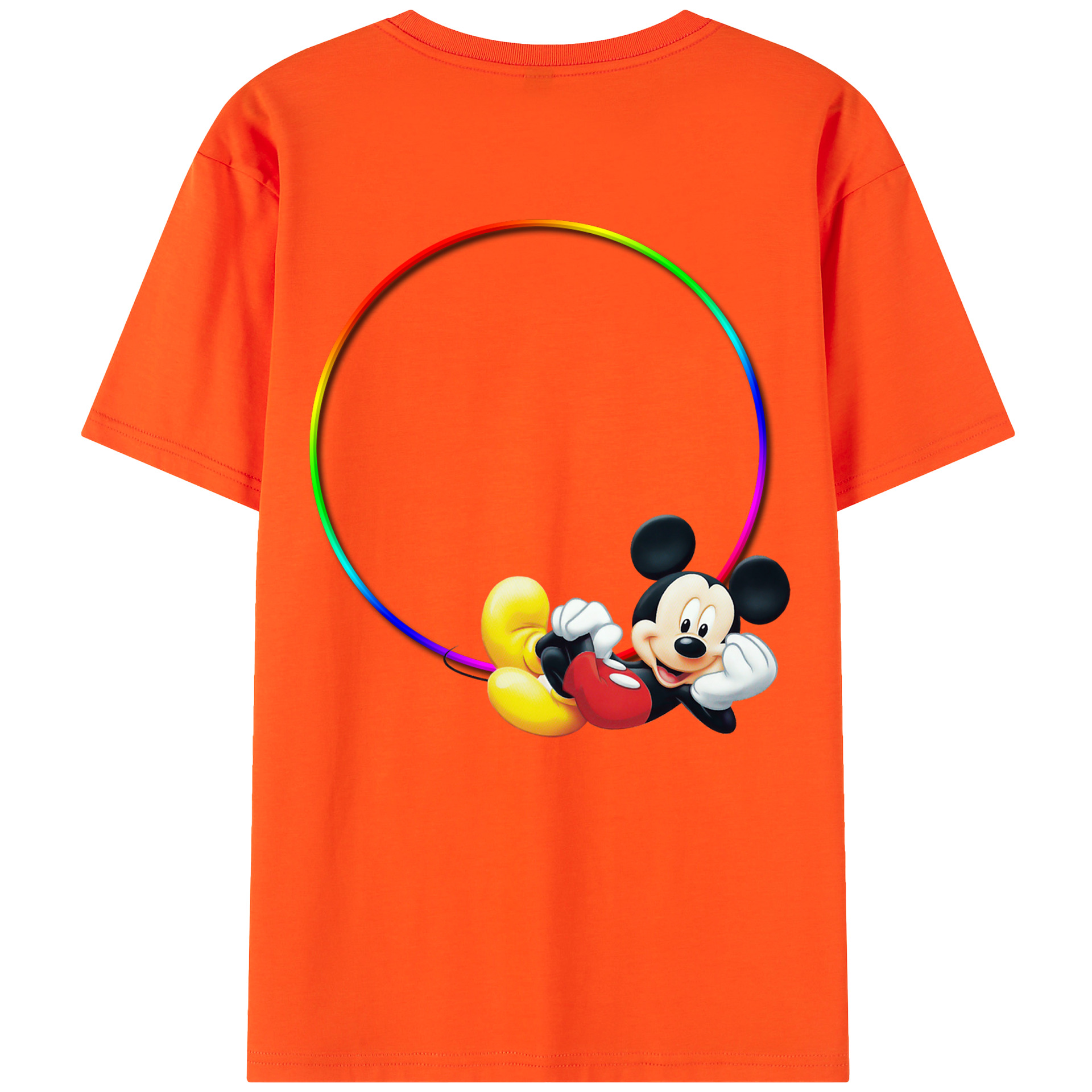 ミッキーマウス Mickey Mouse 綿100％半袖Tシャツ（背面プリント）